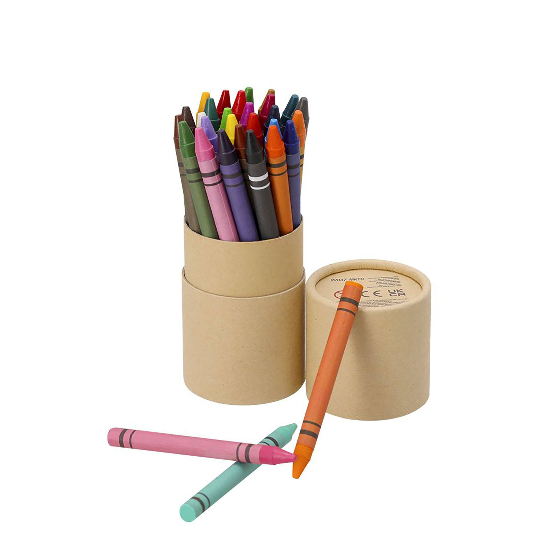 Set Crayons Riokon - 30 Crayons Cire | Étui Cylindrique | Carton Recyclé