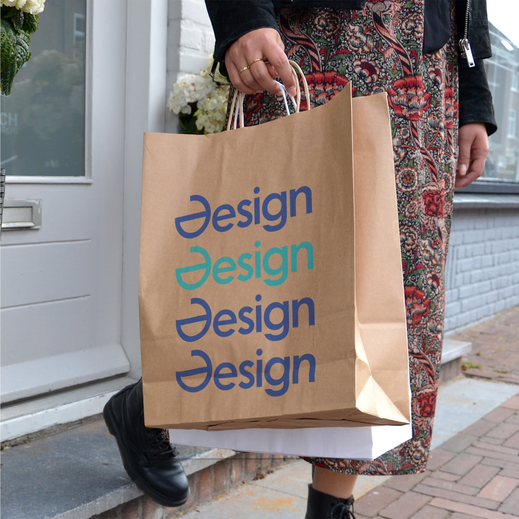 Papiertüte Nala - DIN A3 | Weiß/Braun | 1-4 Farbdruck