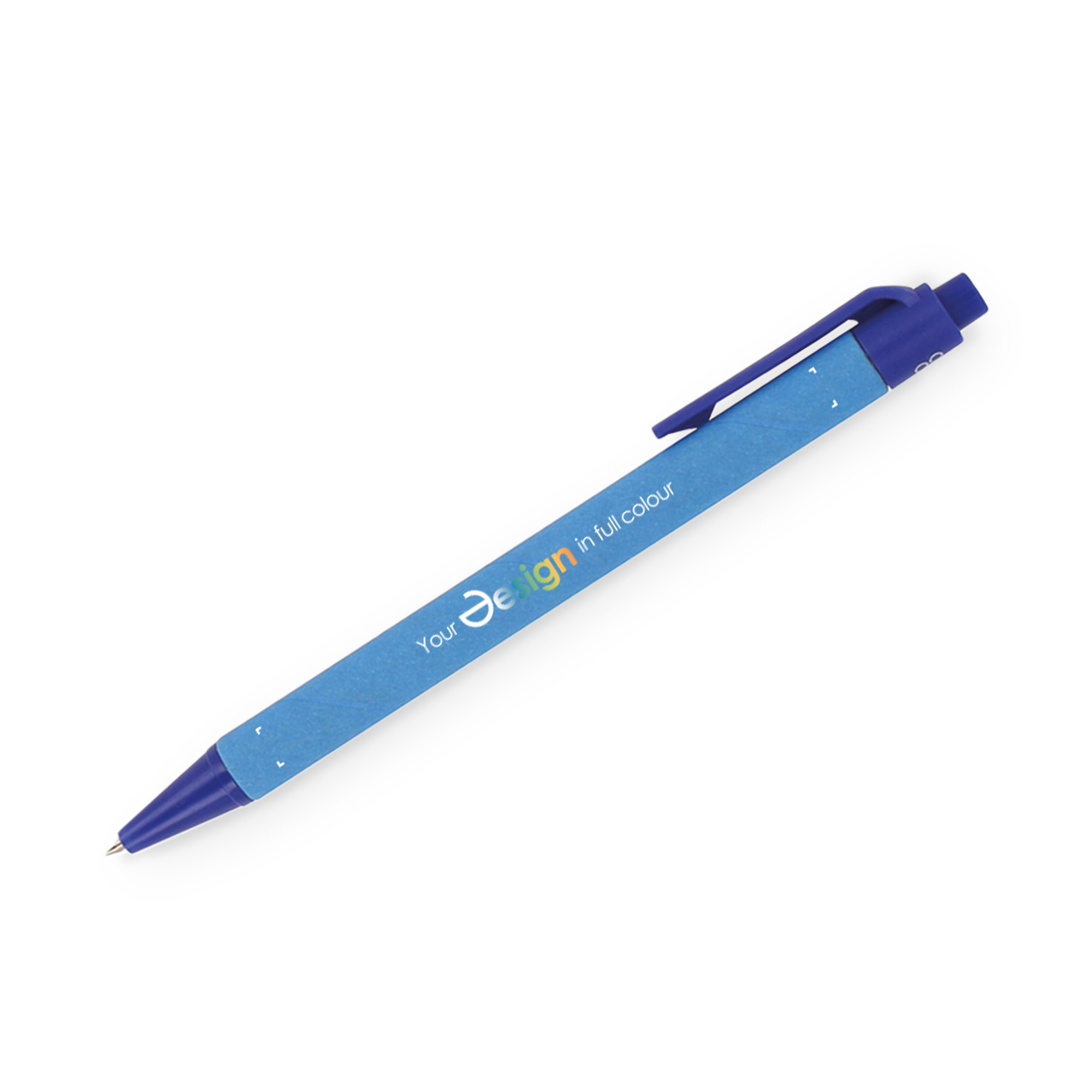 Stylo – Papier recyclé & RPP | Encre bleue | Mécanisme à bouton-poussoir