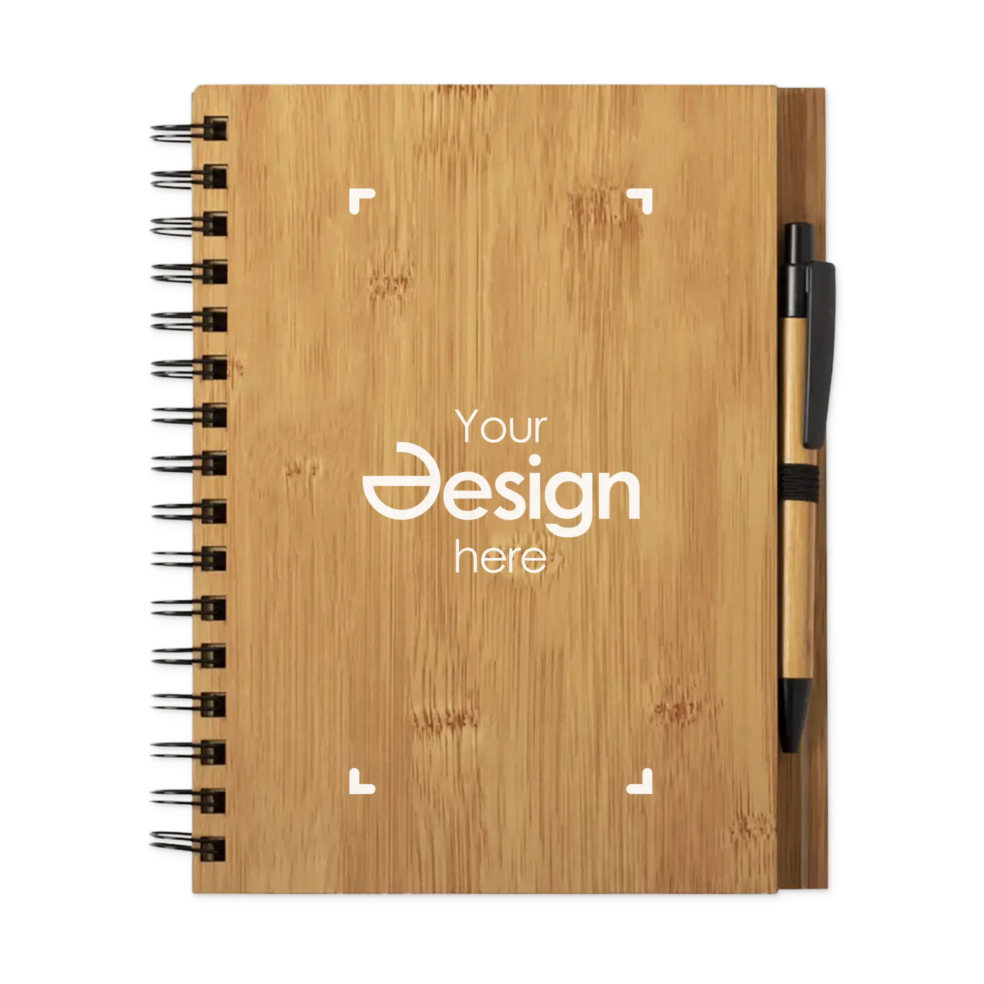 Ensemble carnet – Couverture bambou | Stylo inclus | 80 pages lignées | Design écoresponsable