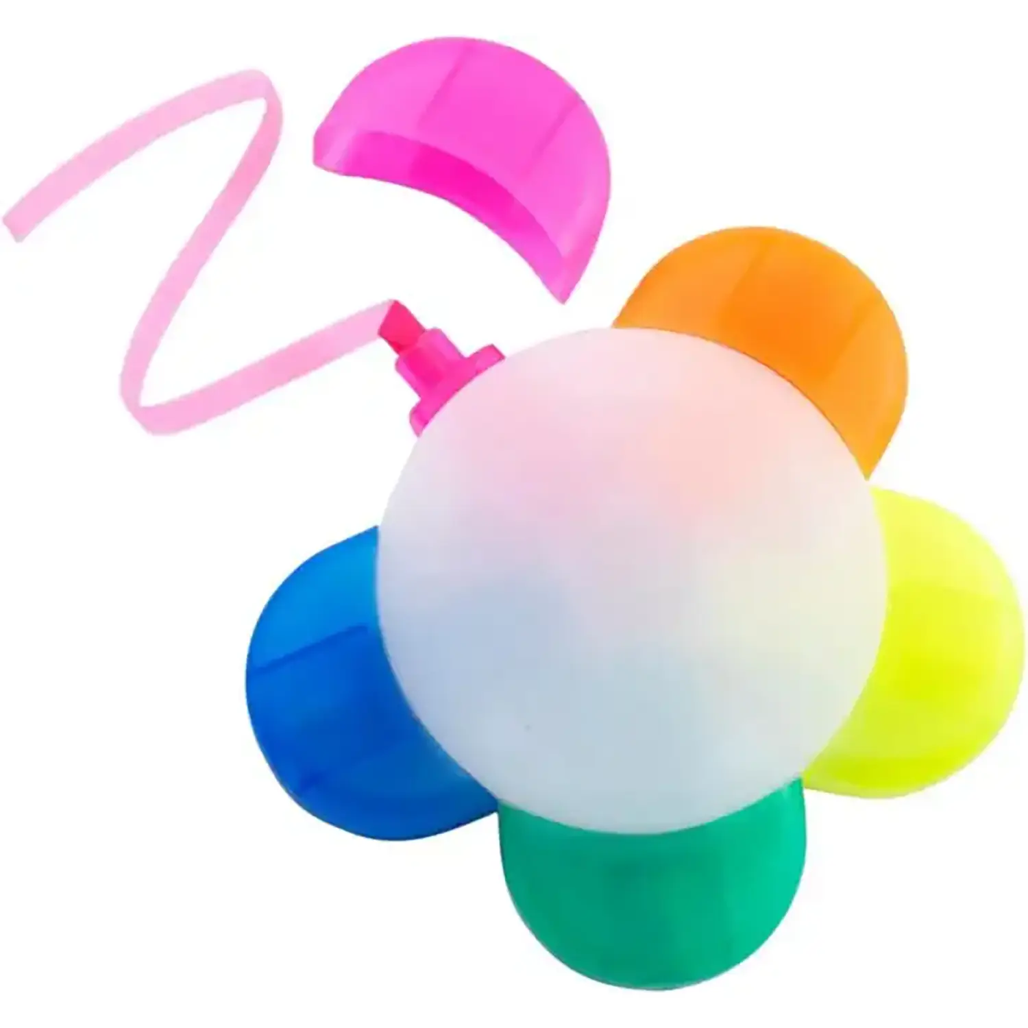 Surligneur en forme de fleur – 5 couleurs | Compact | Léger | Plastique