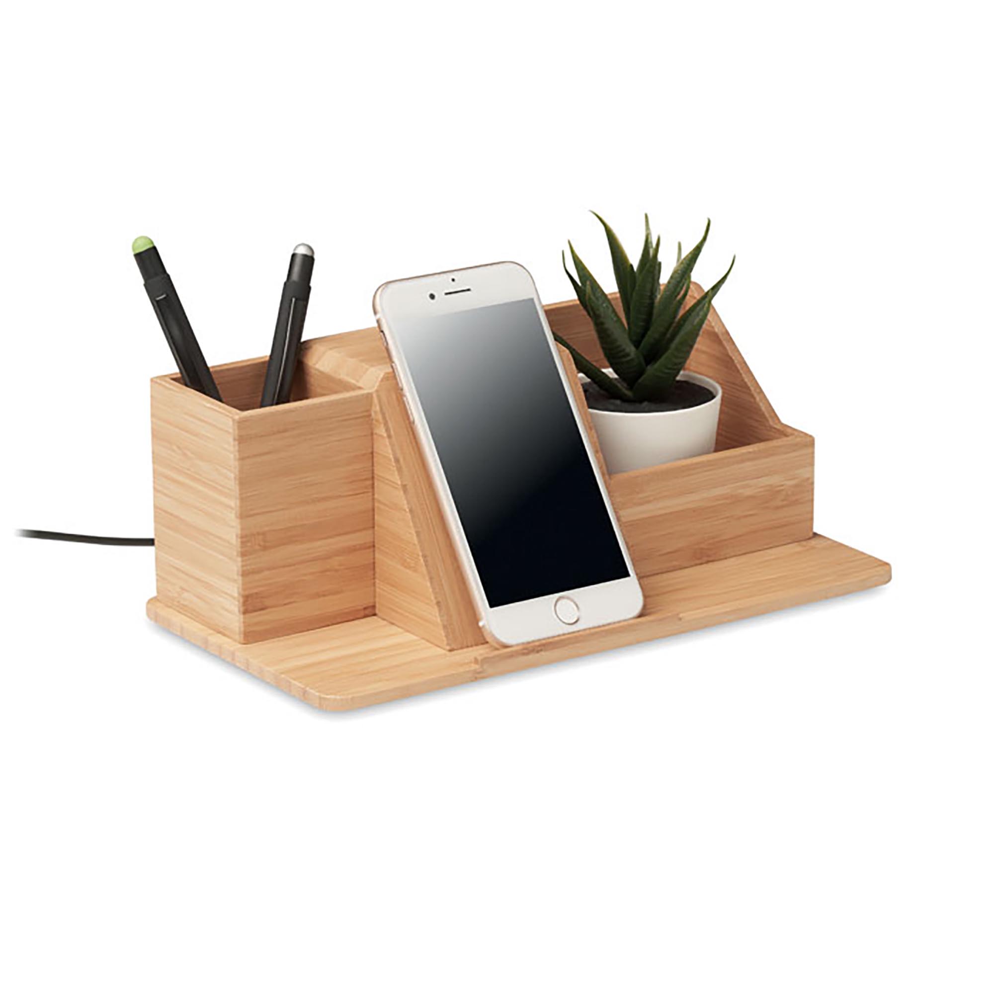 Organiseur de bureau | Chargeur sans fil | 10 W | Gravure