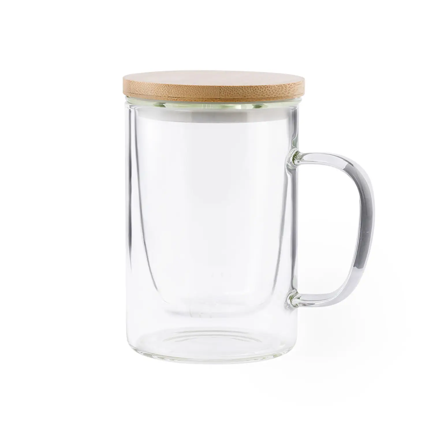 Tasse à thé en verre avec infuseur – 450 ml | Couvercle bambou | Réutilisable | Pratique