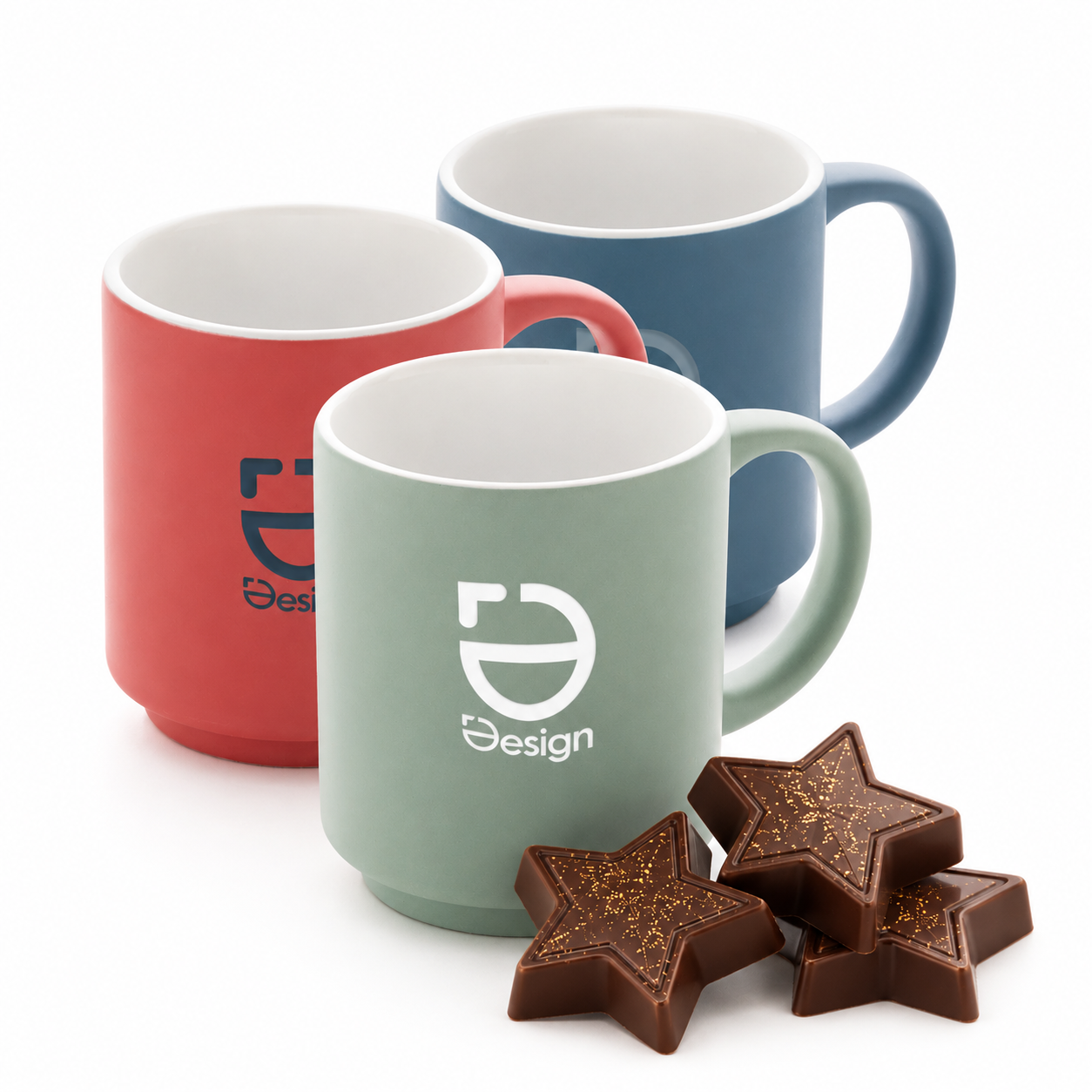 Tasse empilable en céramique - 180 ml | Boîte cadeau en kraft | Jusqu'à 2 couleurs d'impression