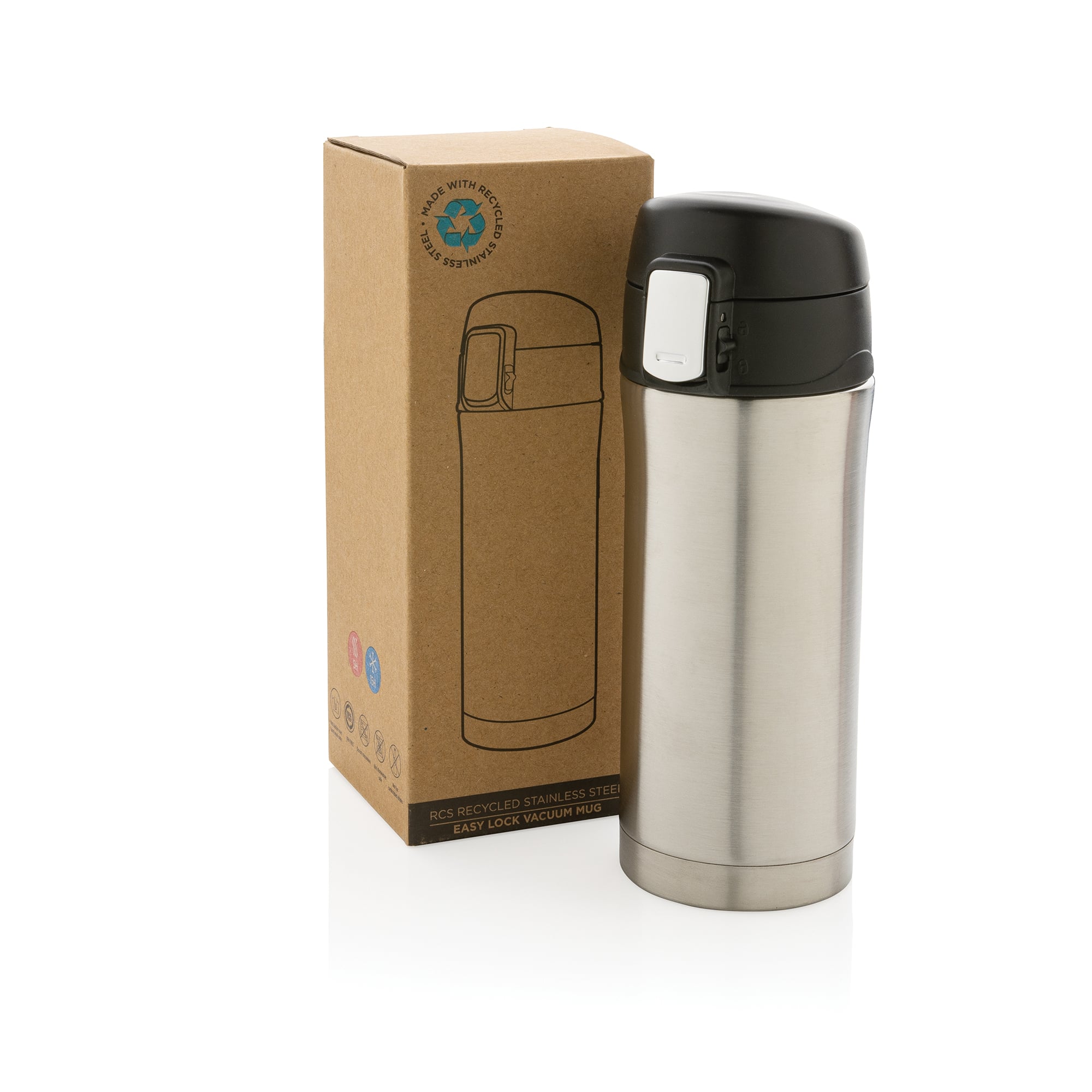Thermobecher EasyLock - 300 ml | Recycelter Edelstahl | Doppelwandig | Farbig