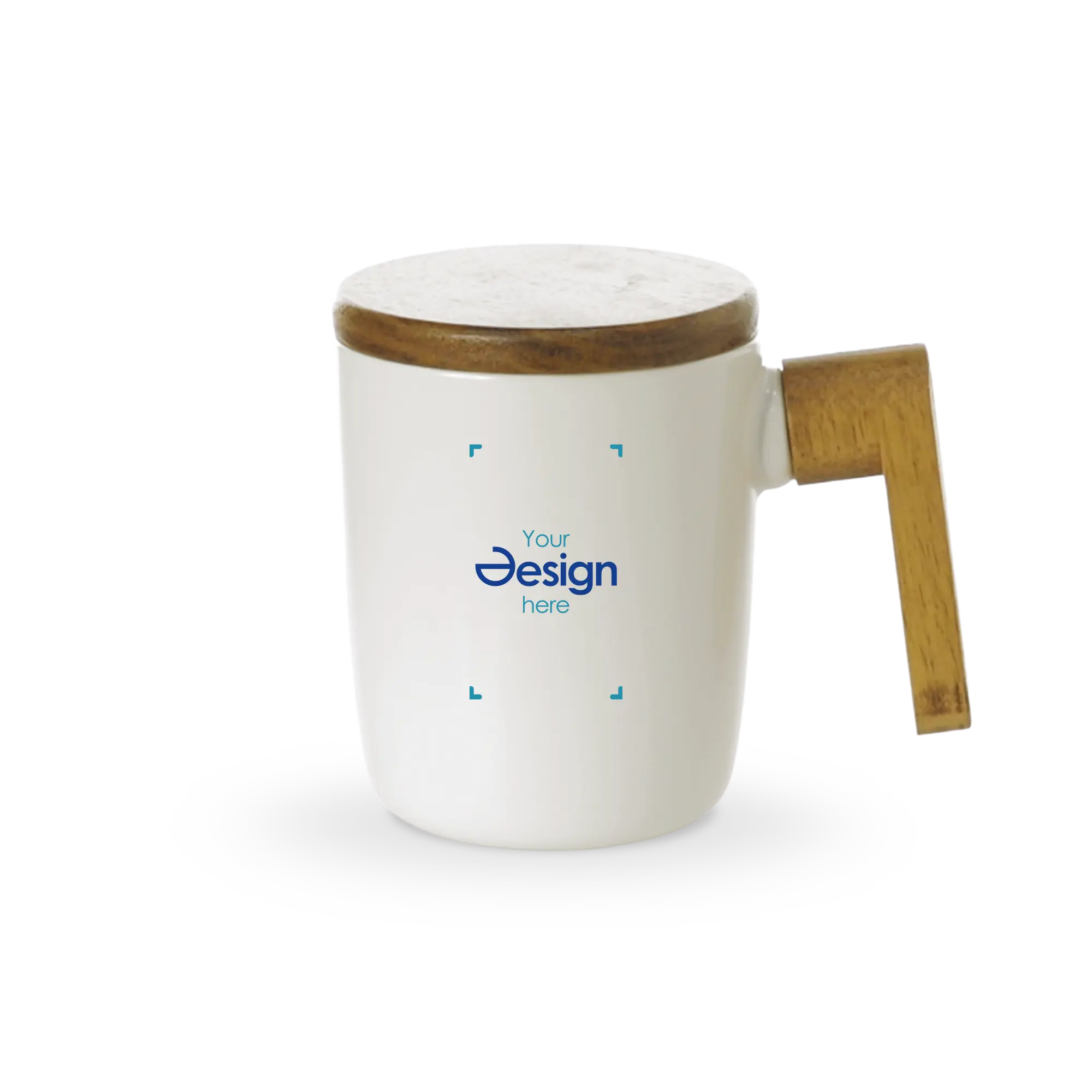 Tazza in ceramica con dettaglio in legno – 350 ml | Edizione limitata | Riutilizzabile | Elegante