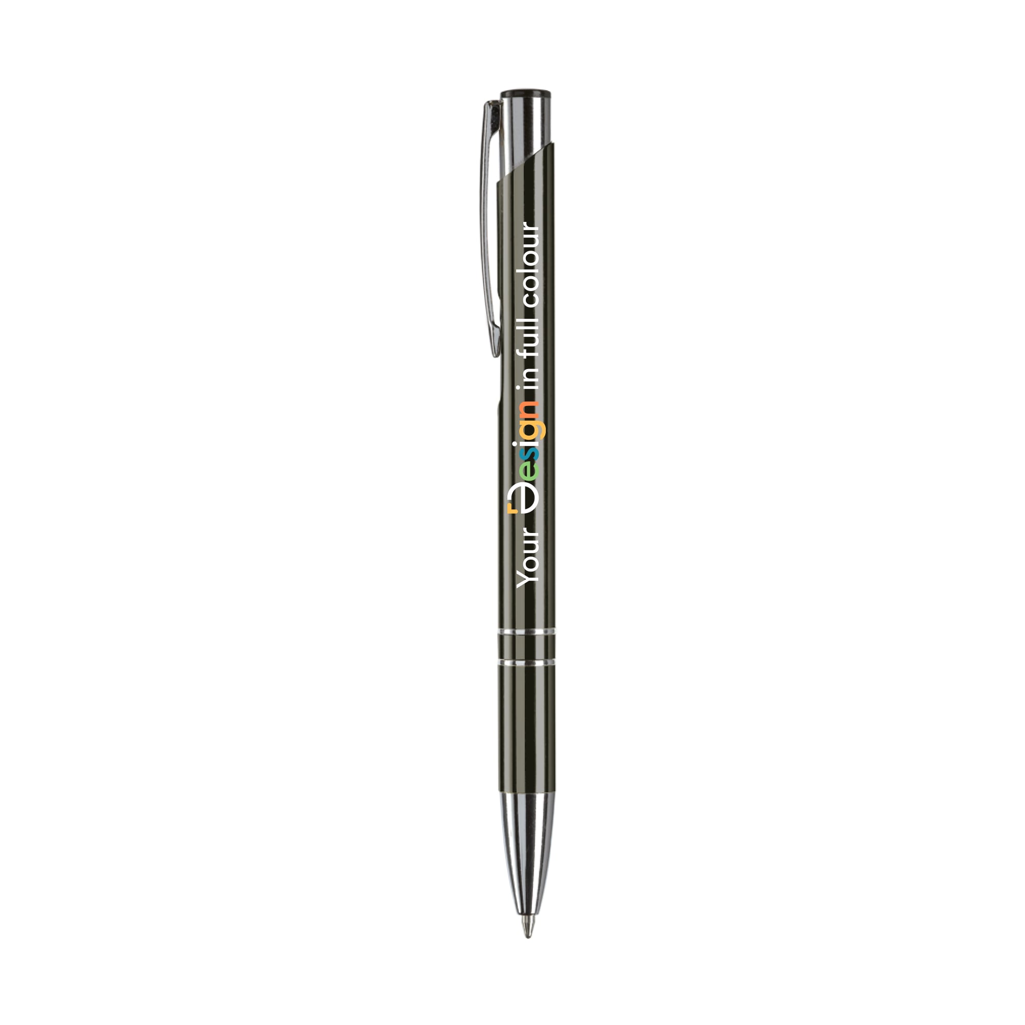 Penna A Sfera Bambù E Finiture In Metallo Con Meccanismo A Scatto E Refill Blu Penna A Sfera Bambù E Finiture In Metallo Con Meccanismo A Scatto E Refill Blu