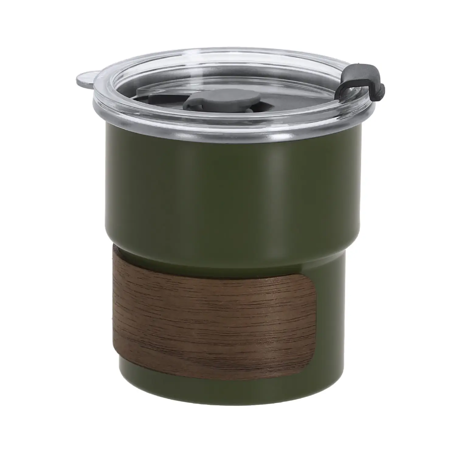 Trinkbecher – 250 ml | Edelstahl | Holzdetail | BPA-freier Deckel
