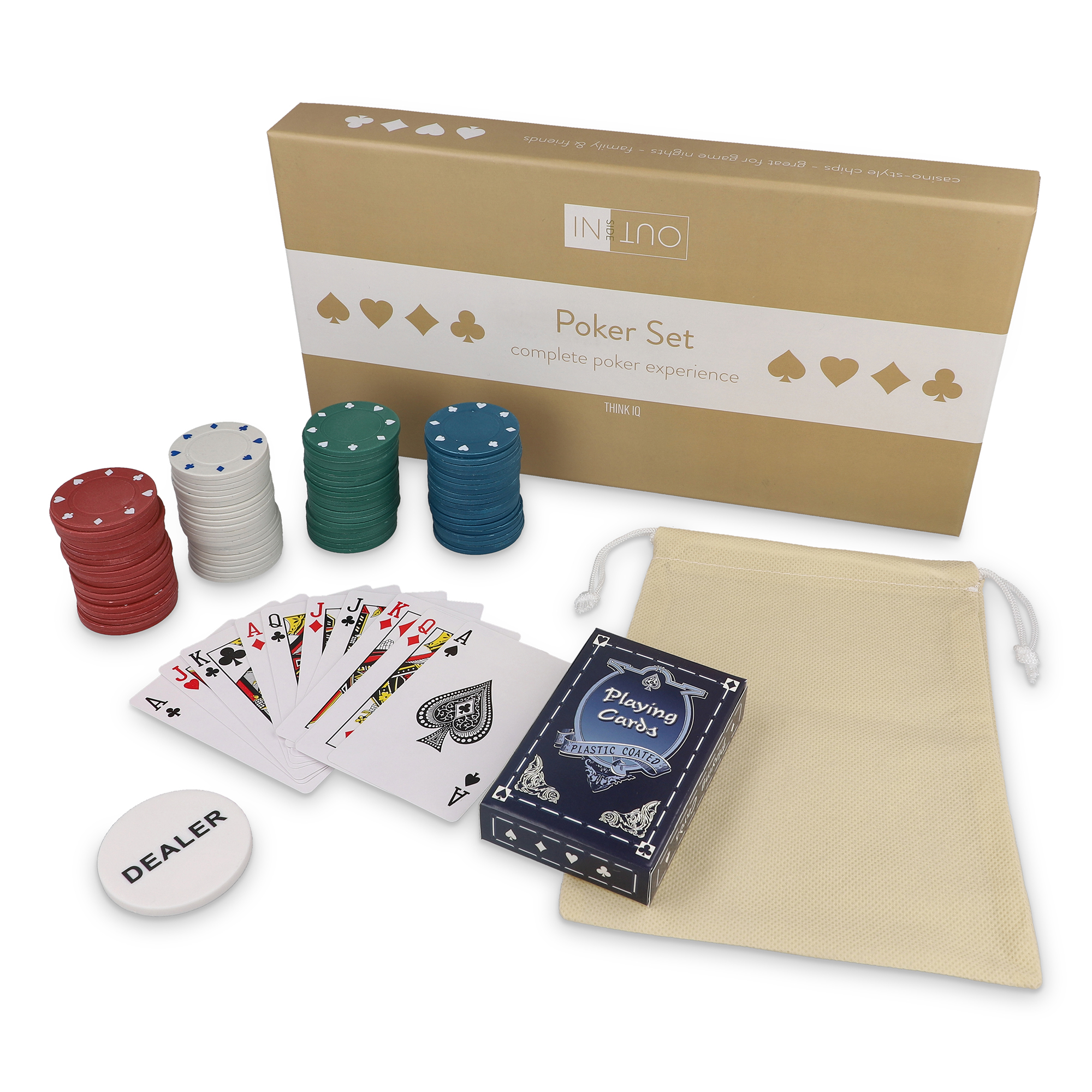 Poker-Set – 2-in-1-Box | Mit Karten | 100 Chips | Hochwertige Ausführung
