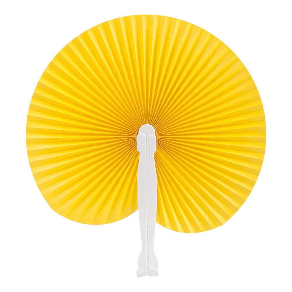 Éventail en papier - Manche en plastique | Coloré | Pliable | Impression sur le manche