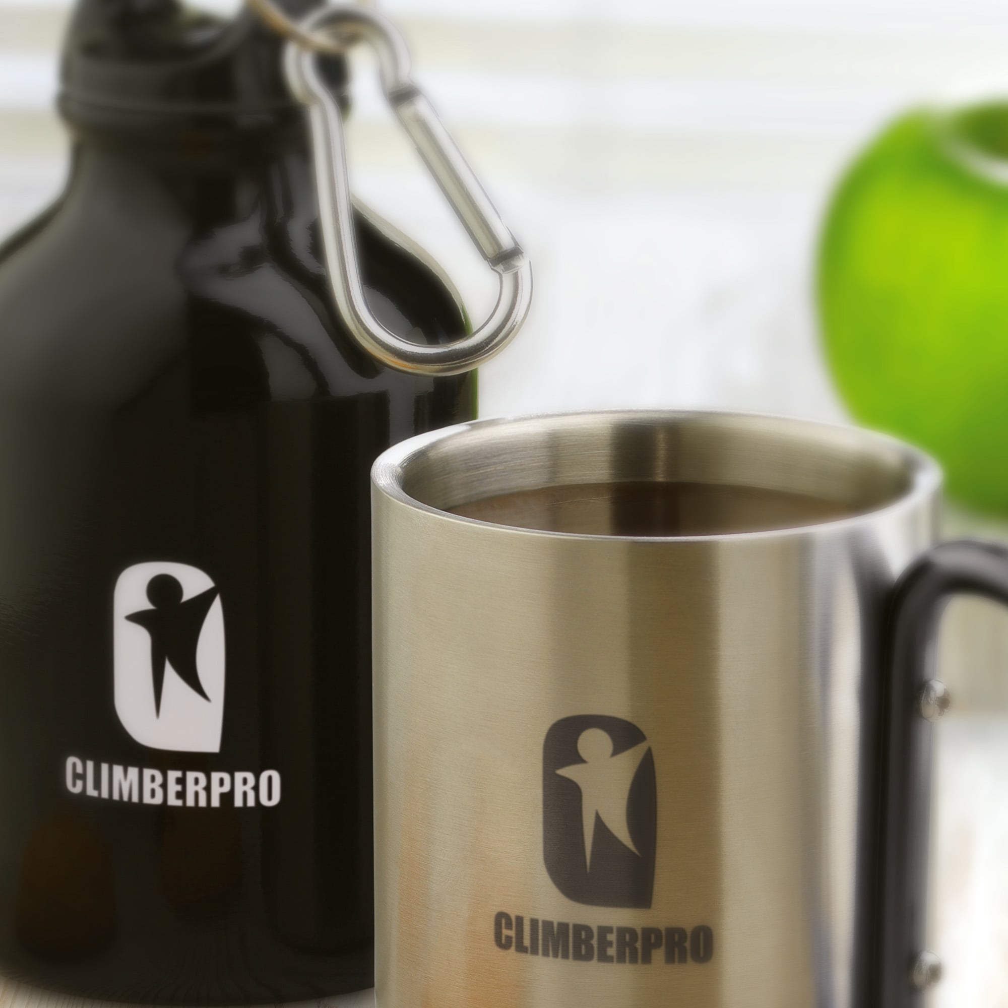 Mug double paroi - 220 ml | Anse mousqueton | Impression jusqu'à 4 couleurs