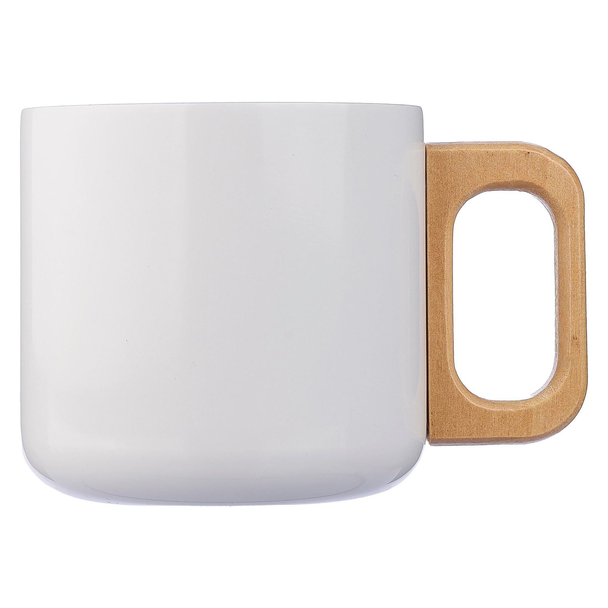 Beker Enzo – 400 ml | Gerecycled RVS | Dubbelwandig | Houten handgreep