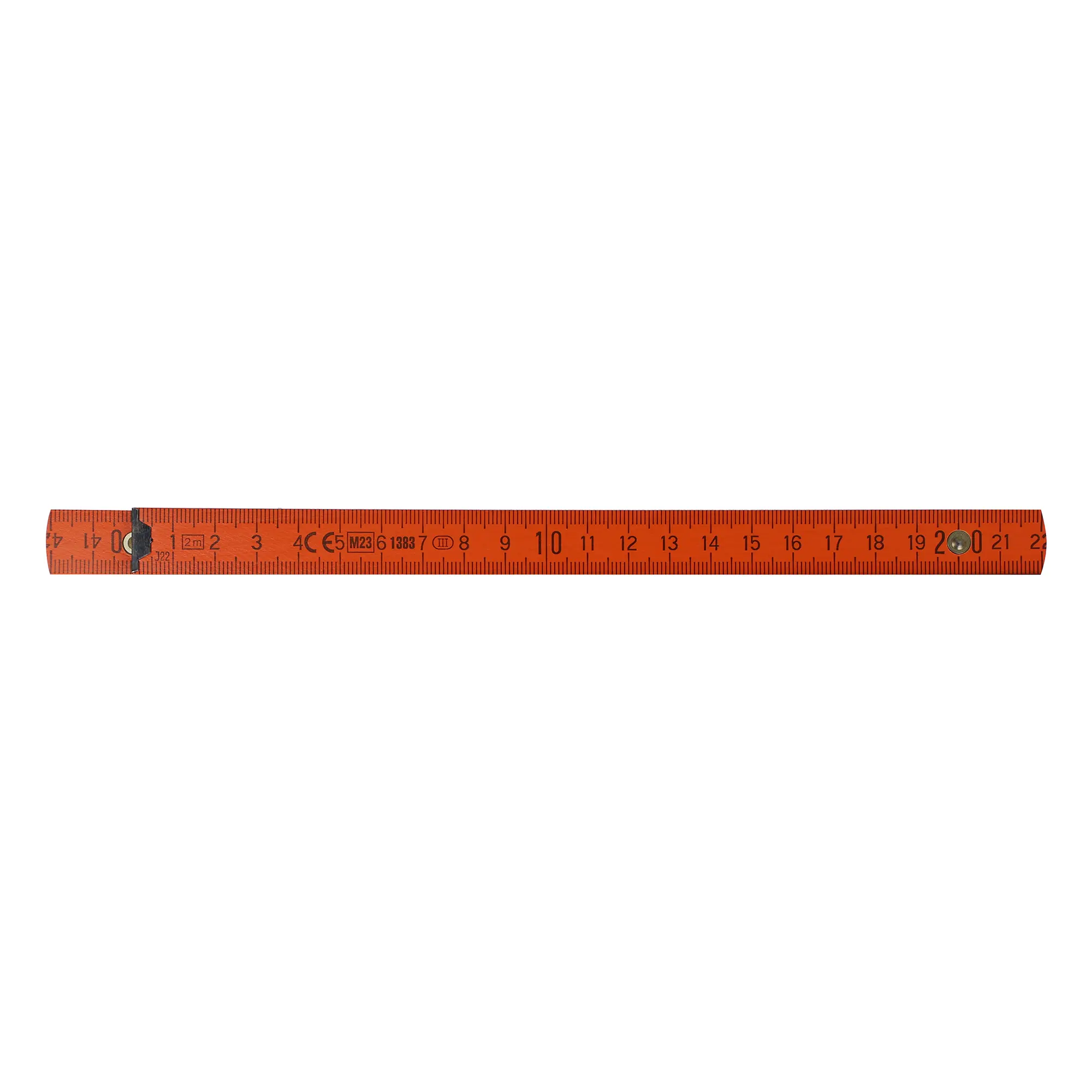 Gliedermaßstab – 2 Meter | Lackiertes Holz | 10 Glieder | Metrisch