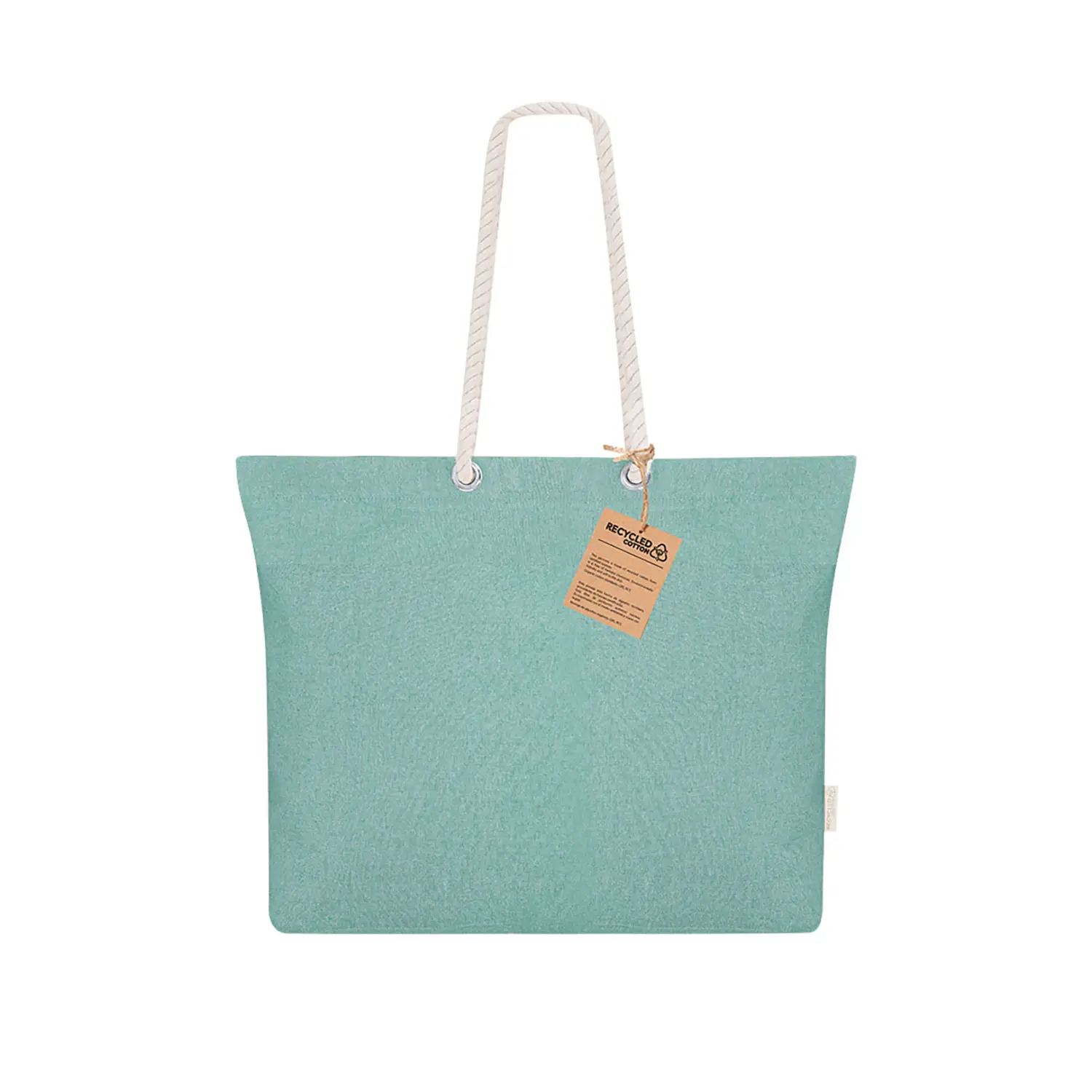 Tas Eco – Gerecycled katoen | 220 g/m² | Gevouwen bodem | Gevlochten handgrepen