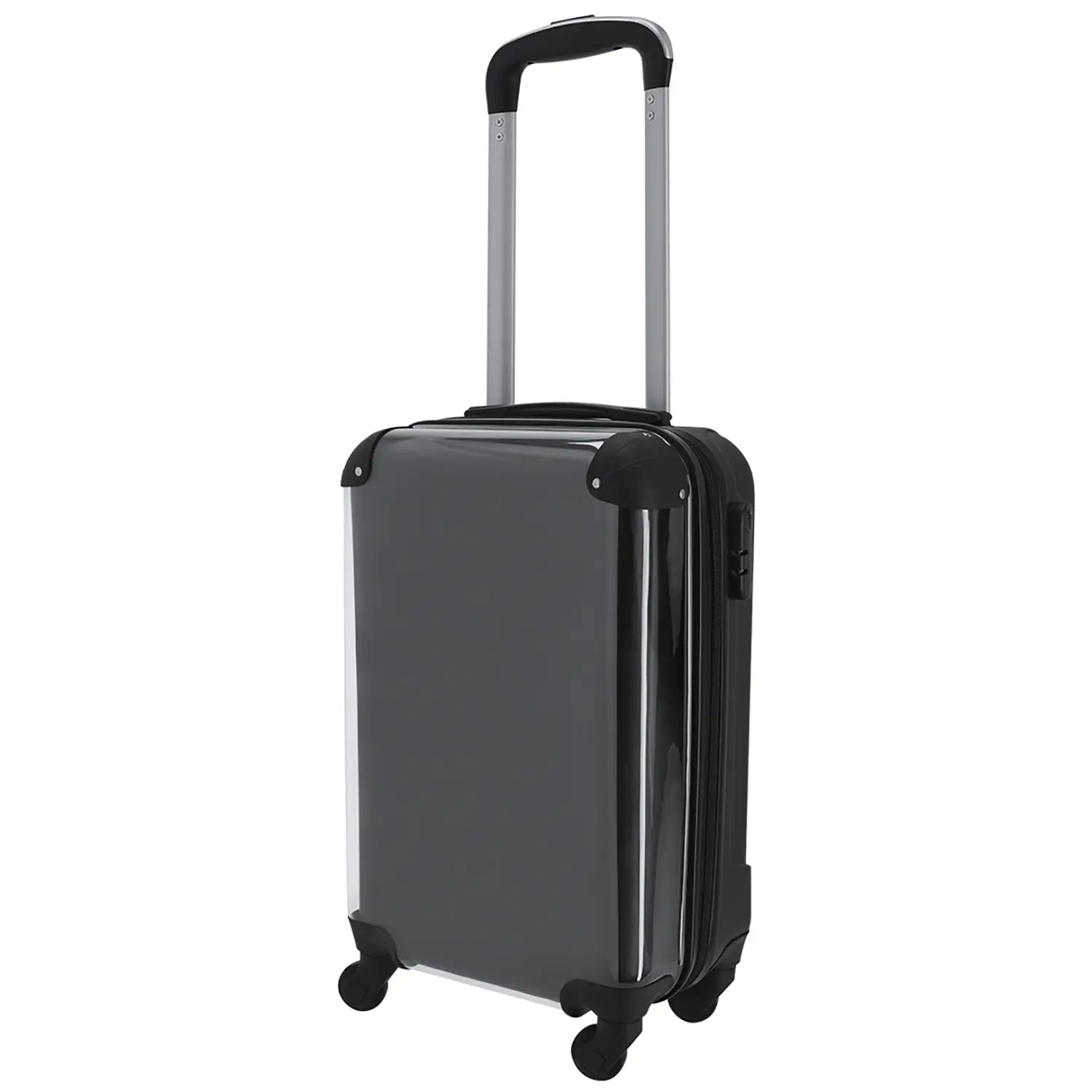 Trolley Jabes – Personaliseerbaar | Transparante voorzijde | 4 wielen | Veiligheidsslot