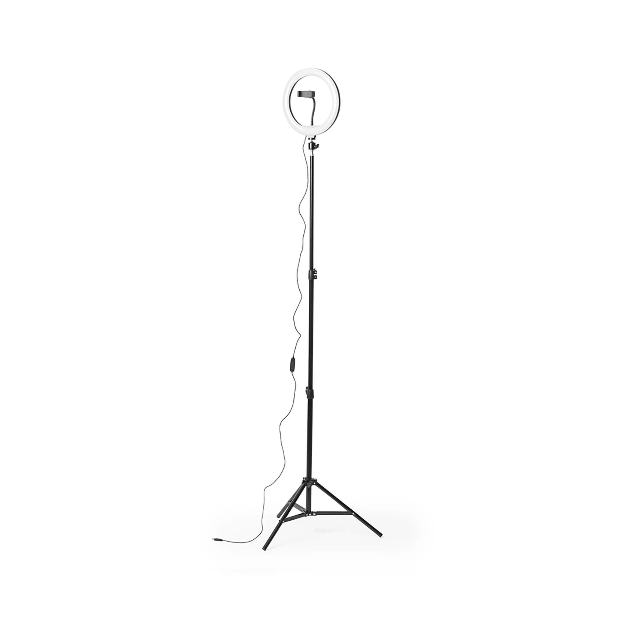 Ringlicht mit Stativ – 15 cm Ø | Handyhalterung | USB-Anschluss