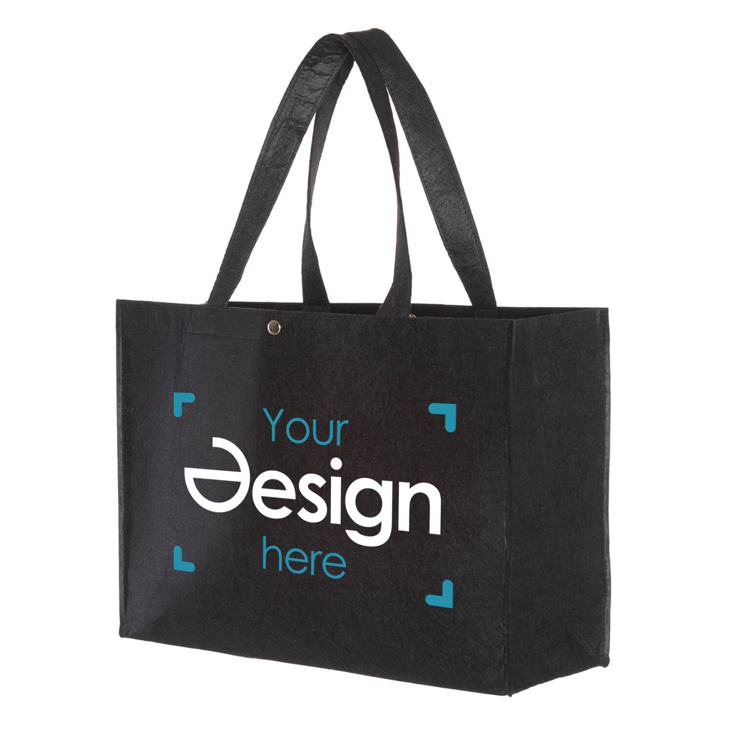 Sac shopper en feutre | Gris ou noir | 45 x 33 x 14 cm | Anses longues