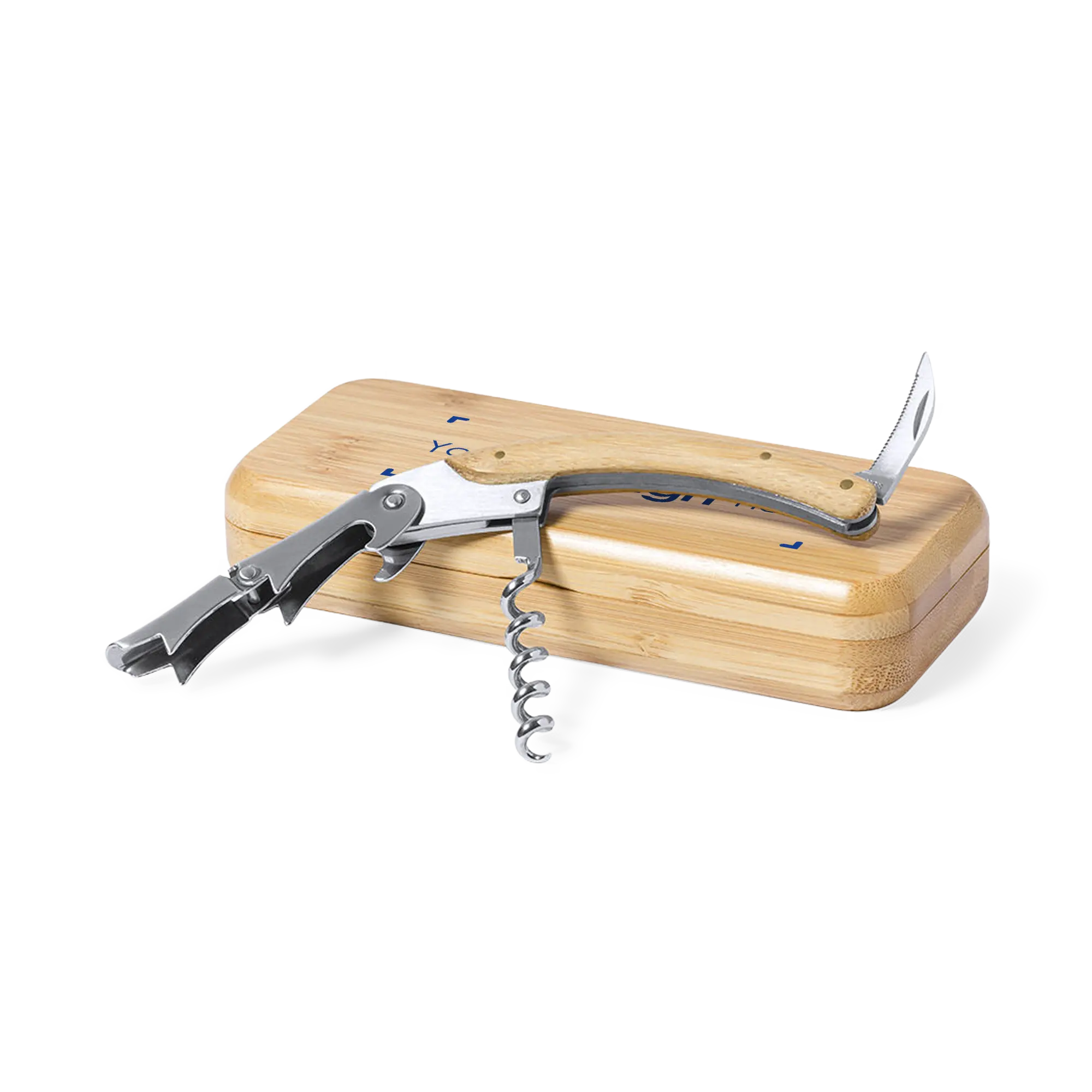 Korkenzieher aus Bambus mit Öffner – Leicht | Natürliches Design | Multifunktional | Kompakt