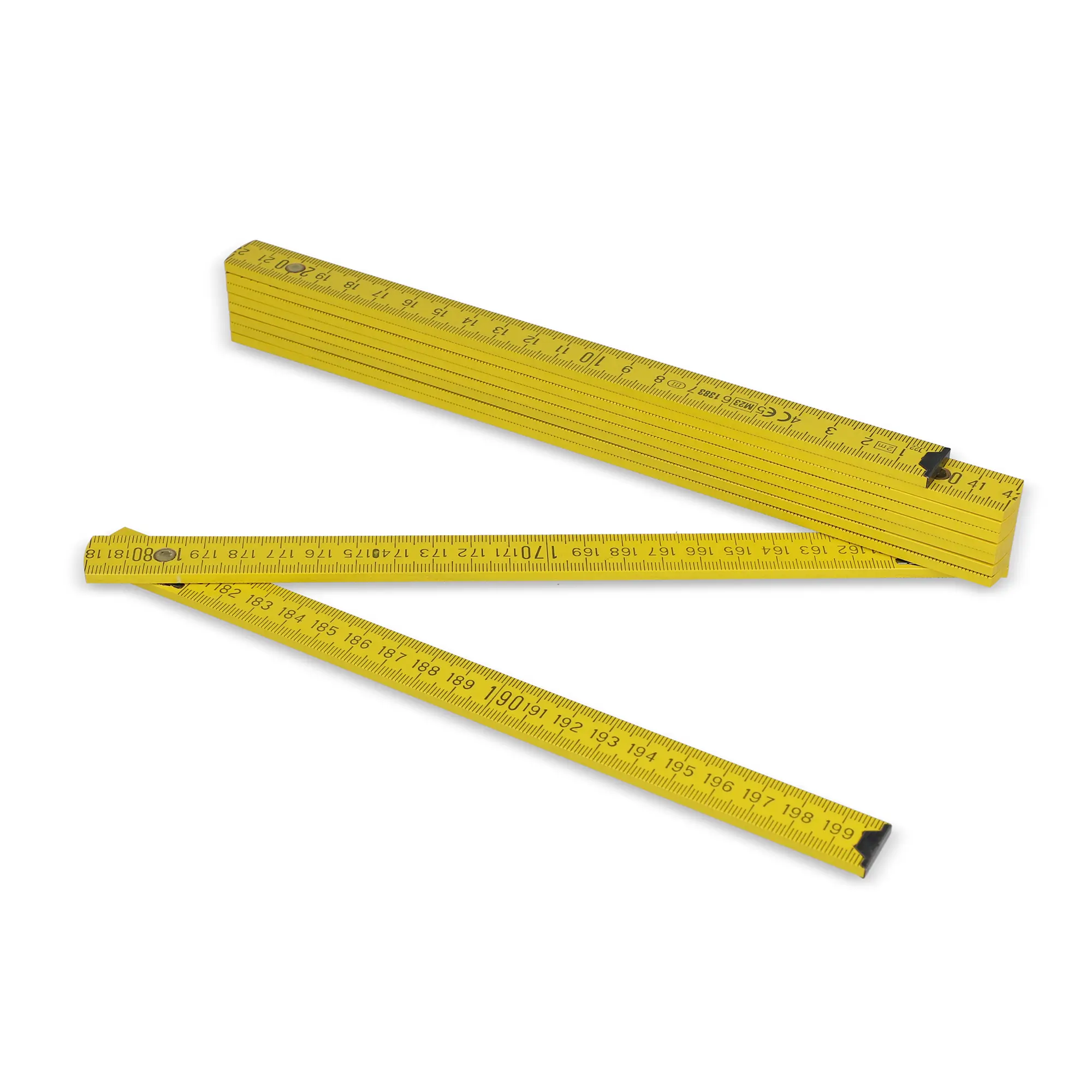 Gliedermaßstab – 2 Meter | Lackiertes Holz | 10 Glieder | Metrisch
