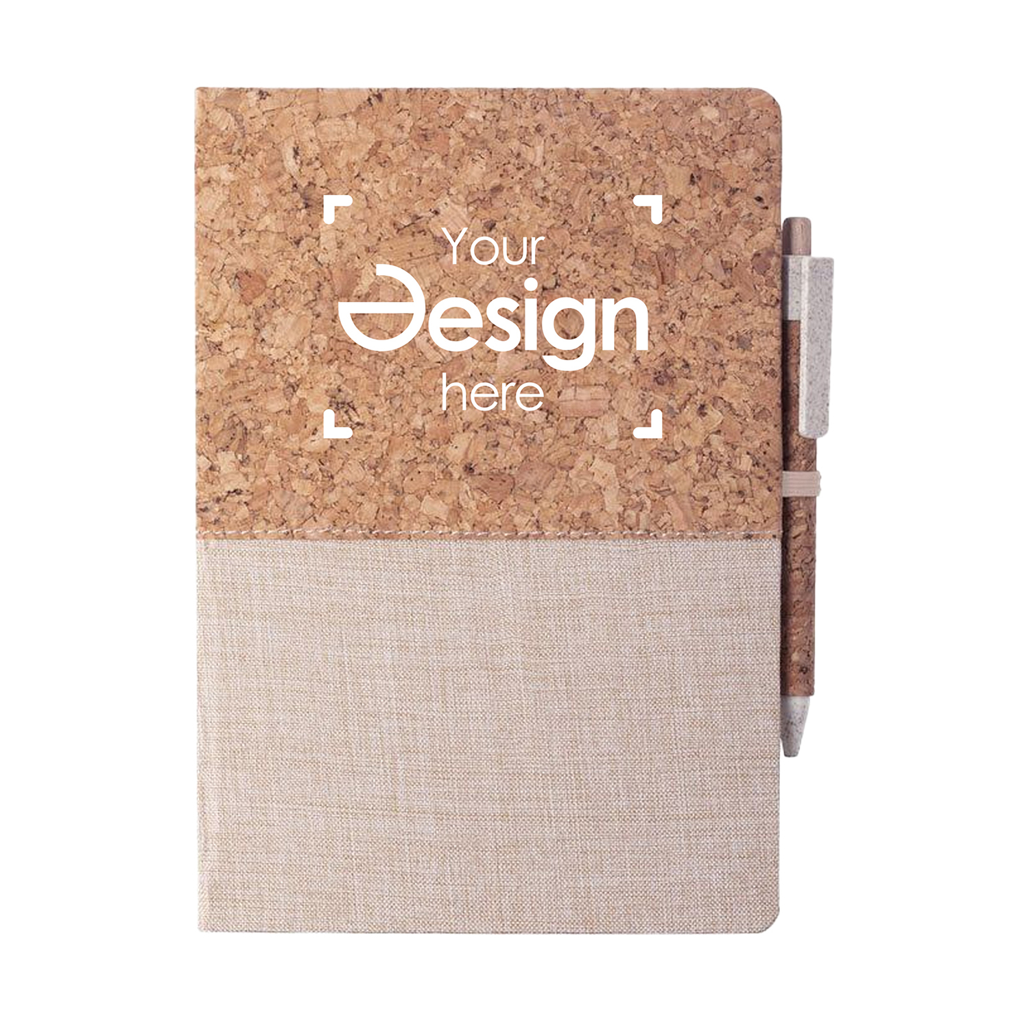 Carnet - A5 | Liège et paille de blé | Incl. stylo à bille