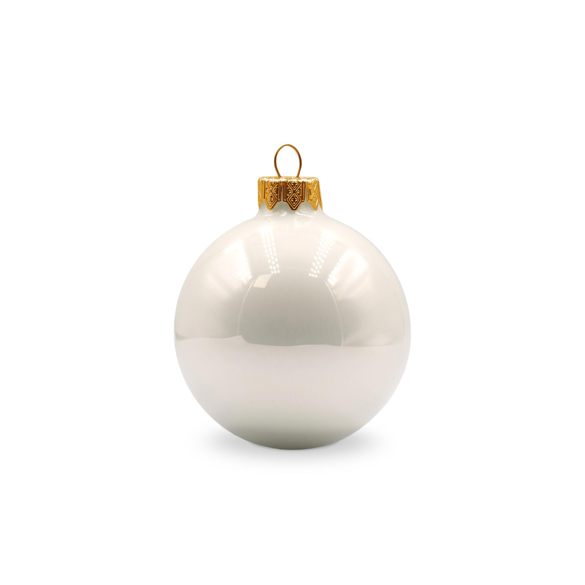 Boule de Noël – 66 mm | Finition brillante | Attache dorée | Impression 1 à 4 couleurs | Avec boîte
