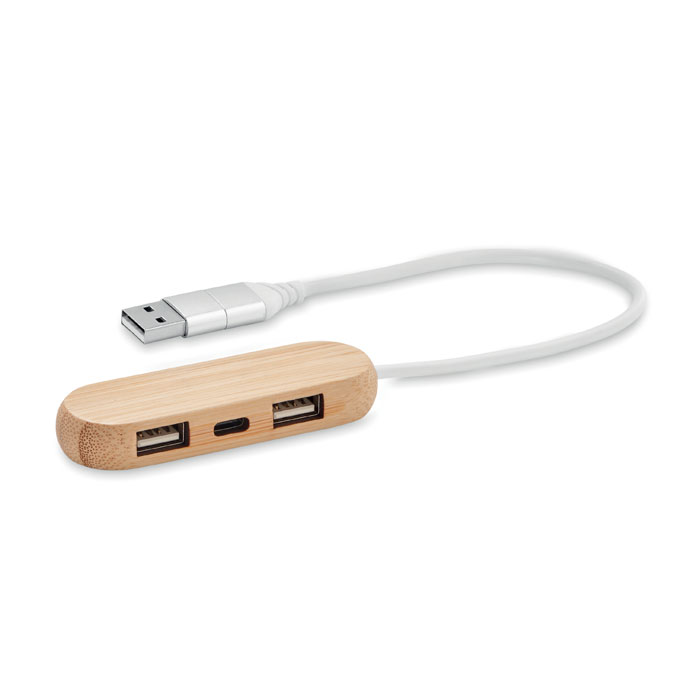 Hub USB | 3 porte| bambù