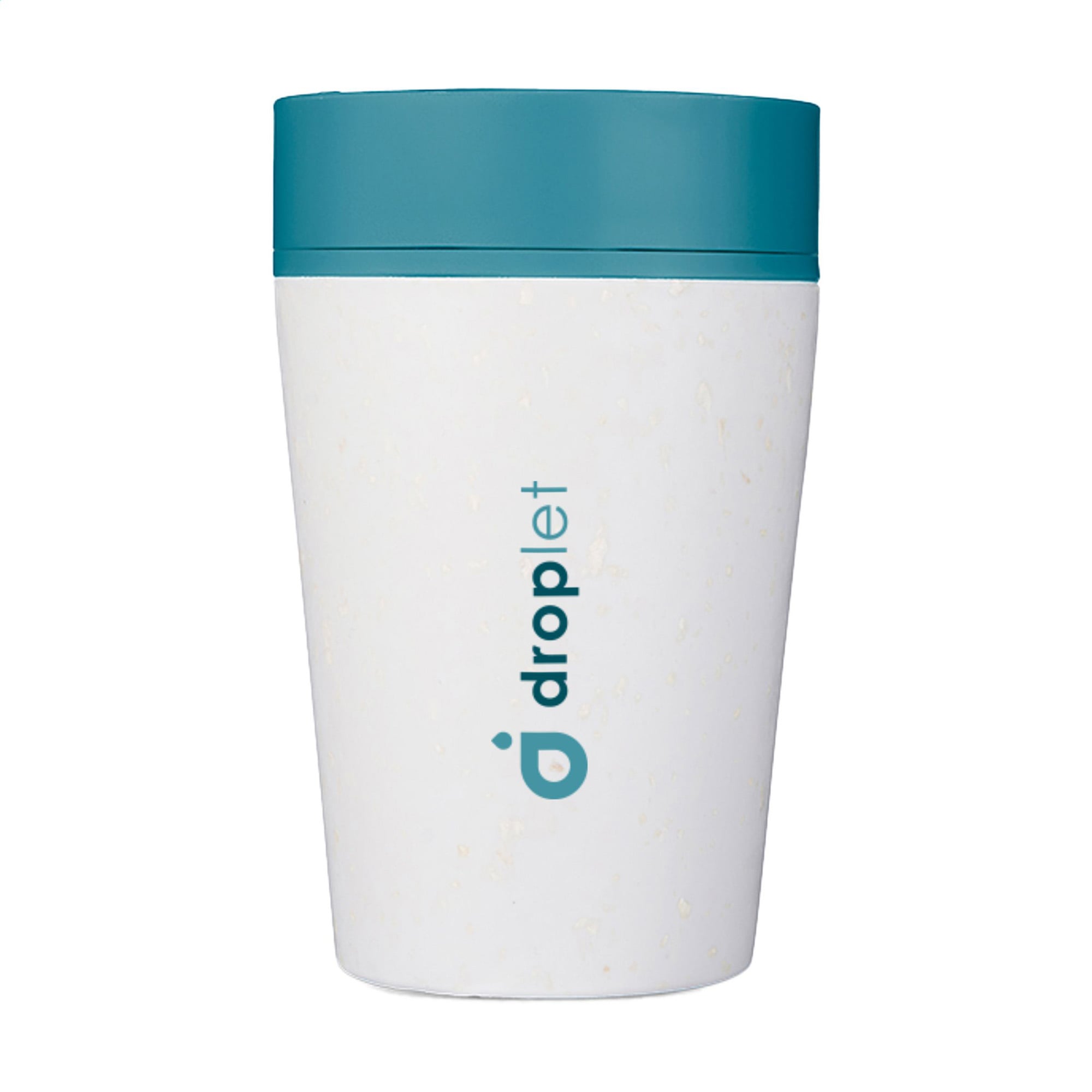 Circular&Co® Mok Wit - 227 ml | Gerecycled | Wit + gekleurd deksel