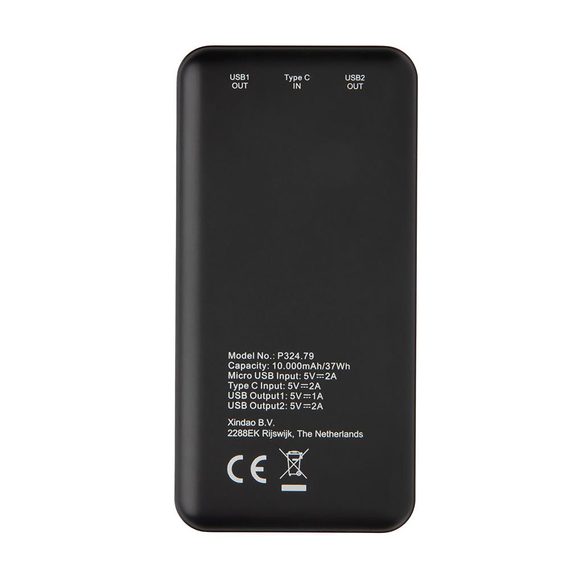 Power bank - 10.000 mAh | Nero o bianco | 2 connessioni USB