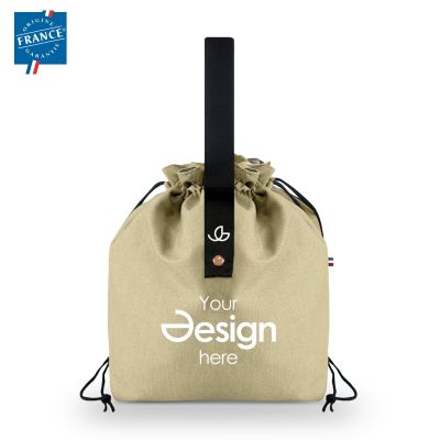 Goodjour Lunch Pouch - 220 gr/m2 | Gemaakt in Frankrijk | Gerecycled katoen | Met trekkoordsluiting