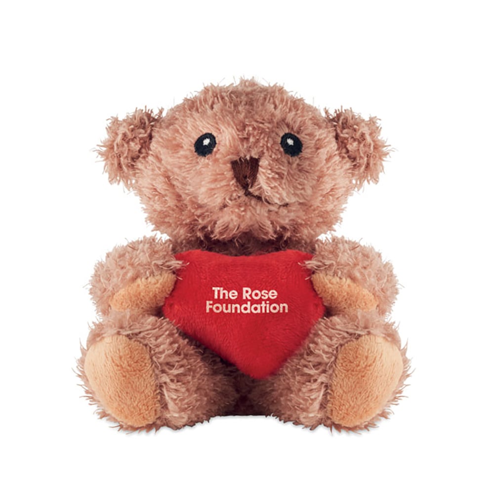 Knuffelbeer Hart – Pluche | Geborduurde Details | 13×16 cm | Polyester