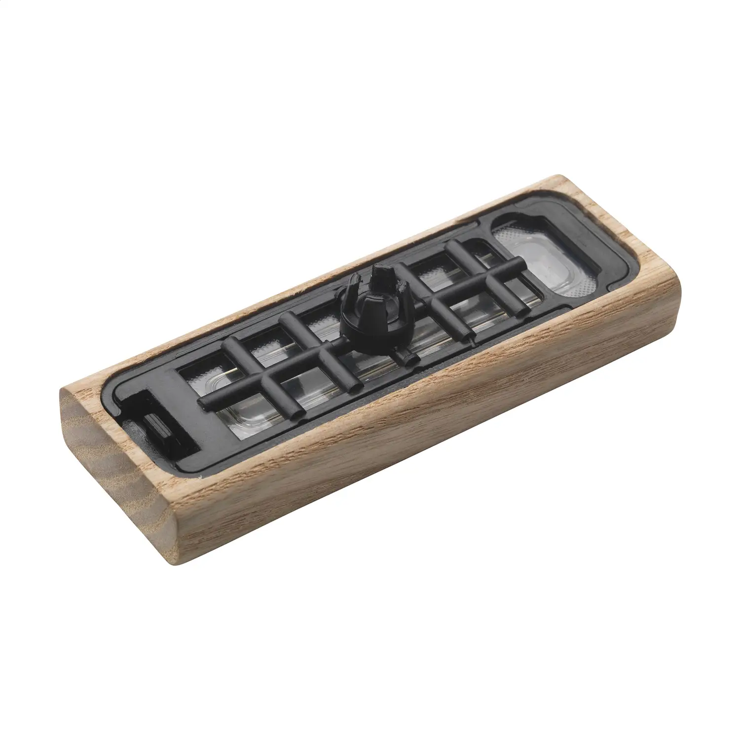 Diffuseur voiture en bois – Rechargeable | Parfum tropical | 3 recharges | Clip facile