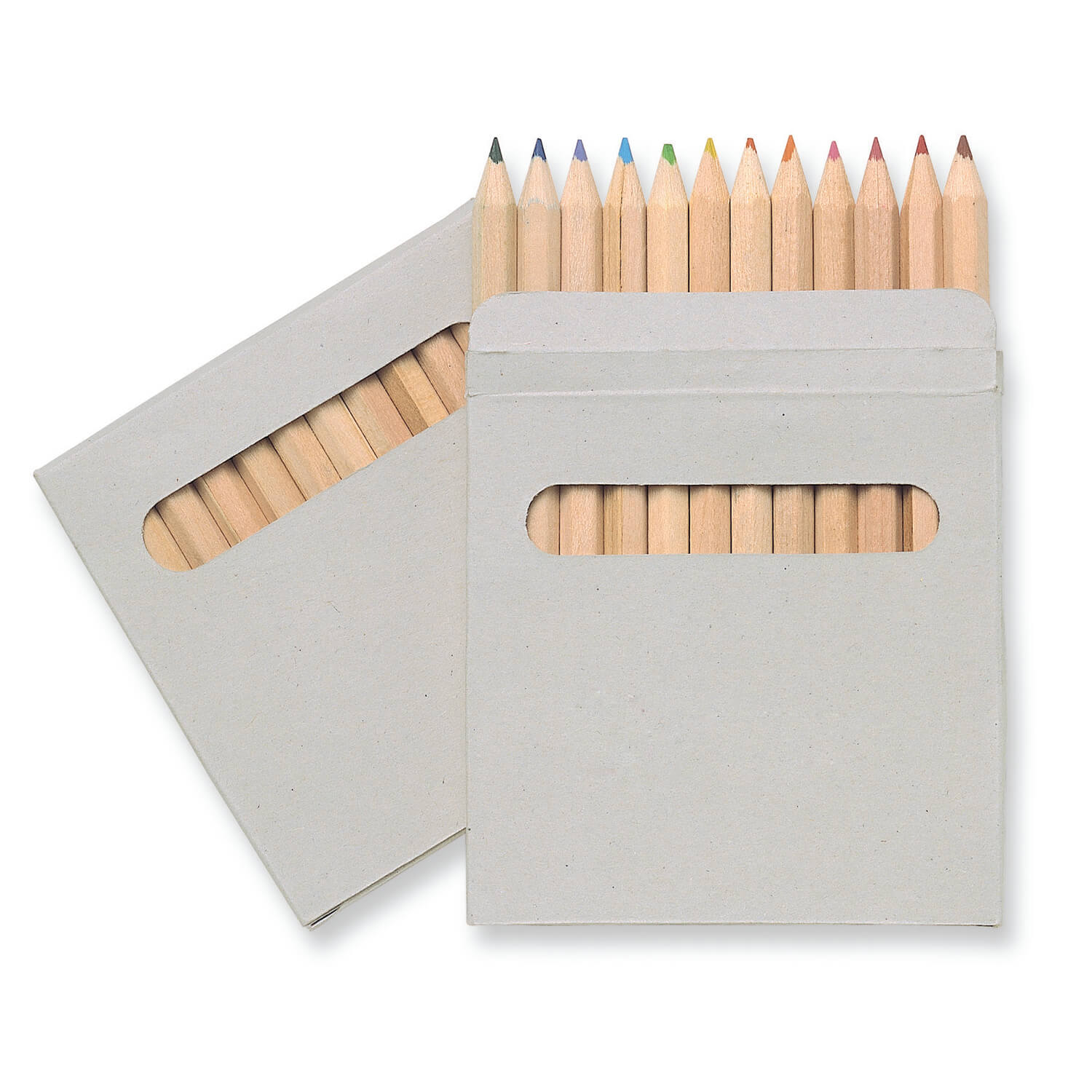 Set de crayons | Bois | 12 pièces | Dans une boîte en carton