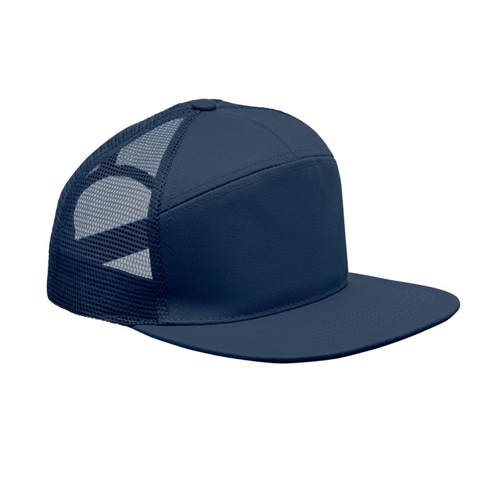 Casquette – Sergé de coton & mesh | 7 panneaux | Visière plate | Fermeture snapback