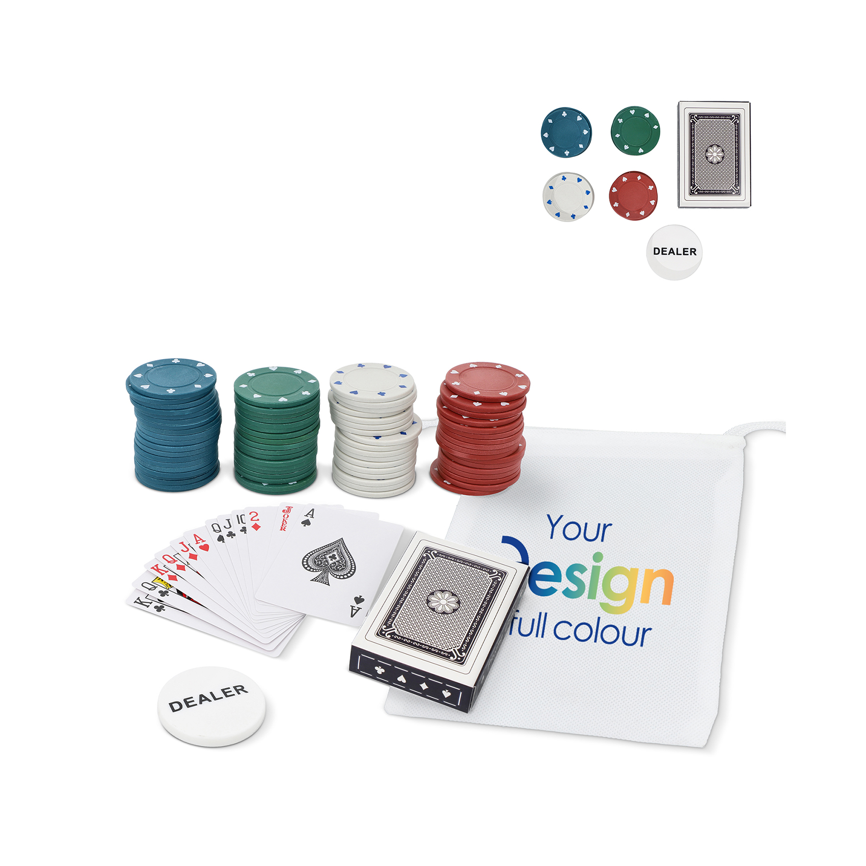 Poker-Set – 2-in-1-Box | Mit Karten | 100 Chips | Hochwertige Ausführung