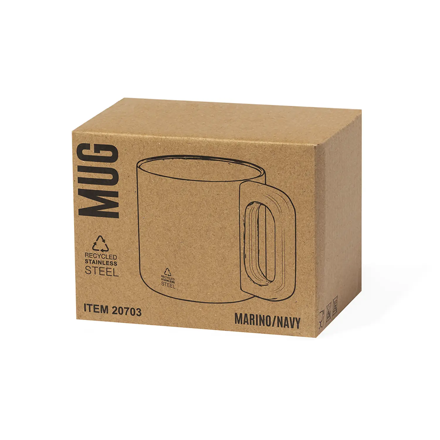 Tasse en acier recyclé – 400 ml | Détail bois | Double paroi | Réutilisable