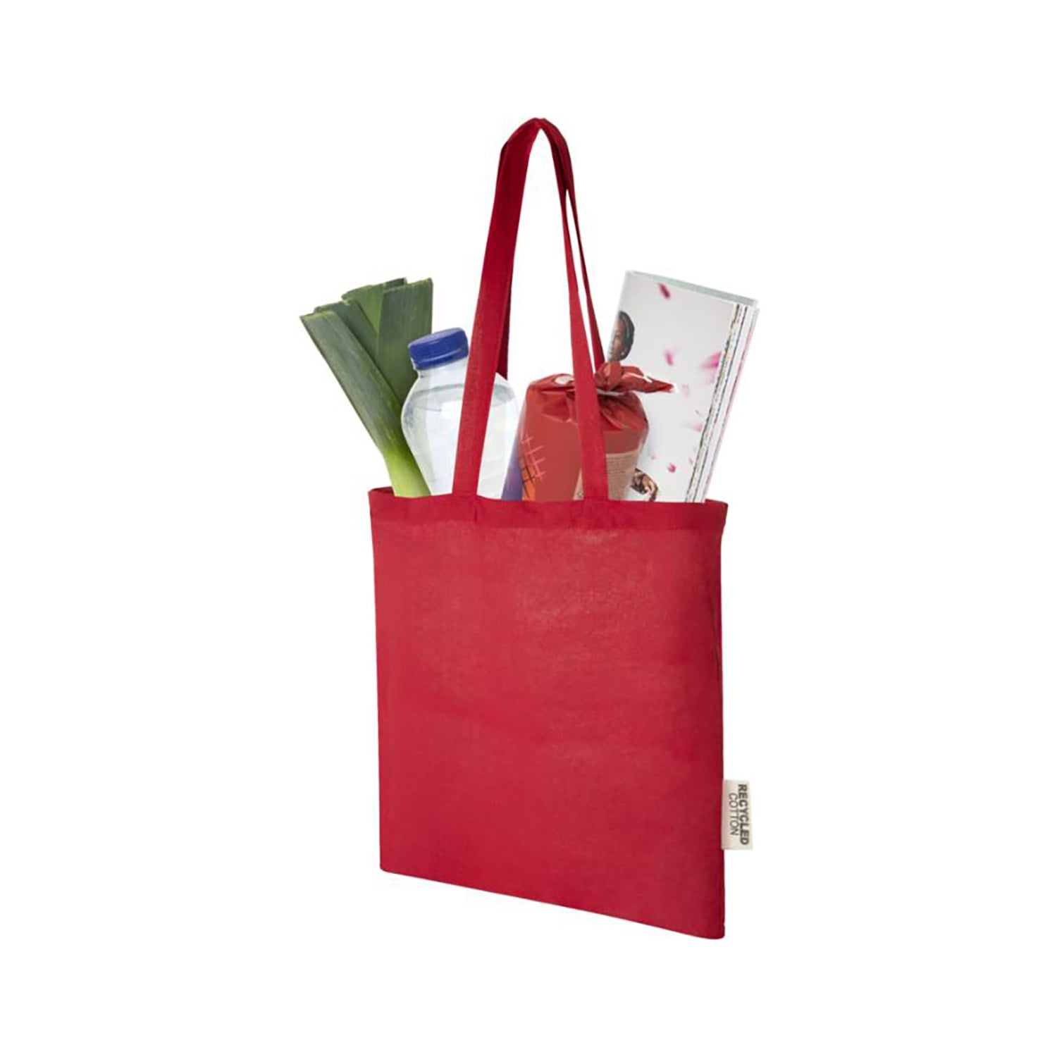 Gerecyclede katoenen tas Ria - Gekleurd | 140 g/m² | Lange hengsels