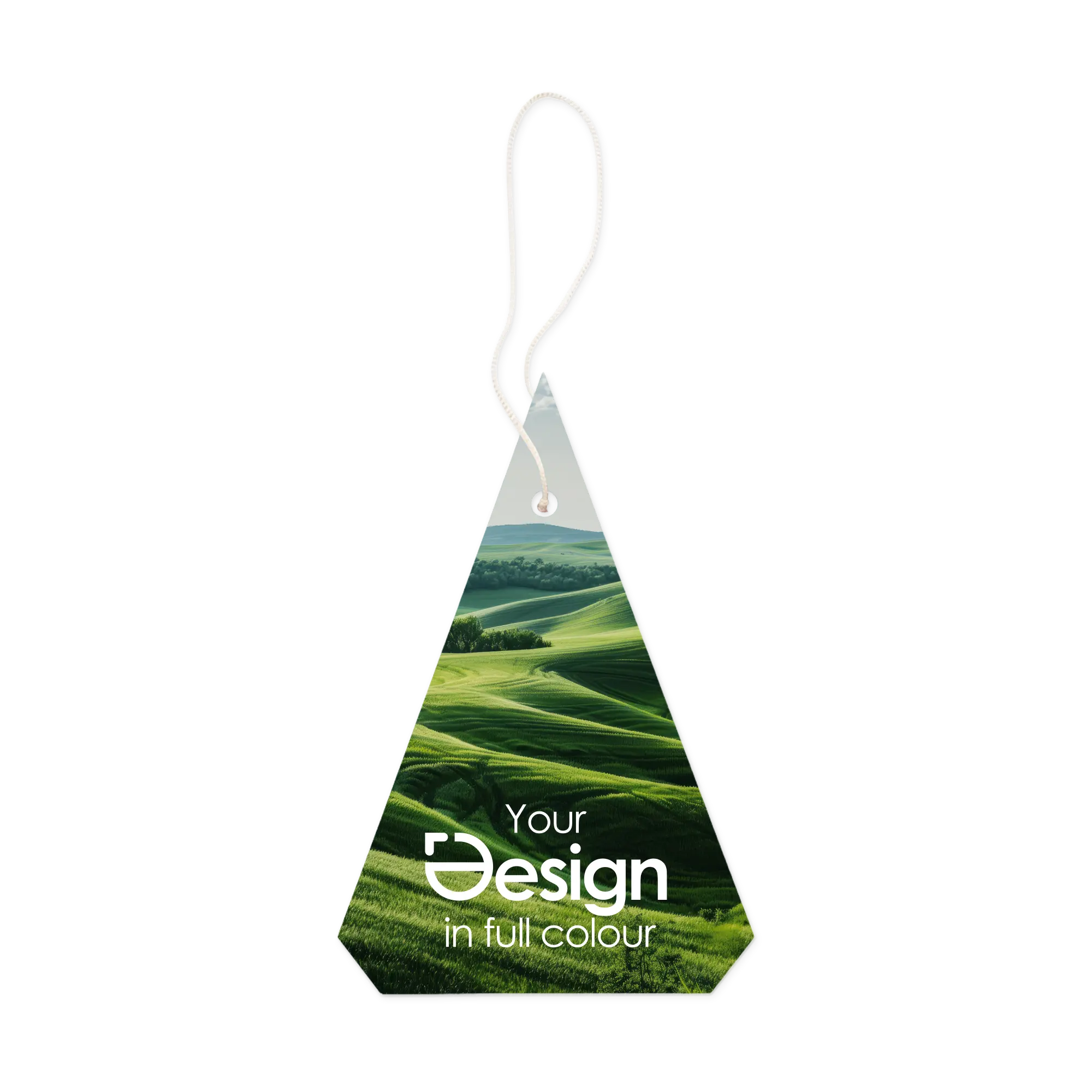 Désodorisant auto triangle – Quadrichromi | Parfum personnalisé | Impression double face