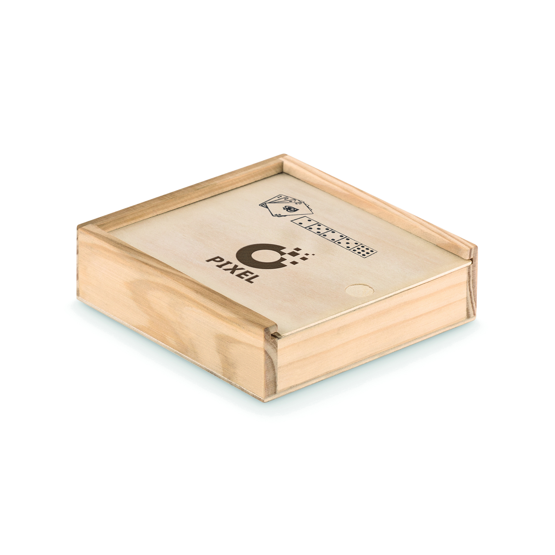 Cartes à jouer - Boîte en bois | Impression sur boîte en bois | Inclus 5 dés