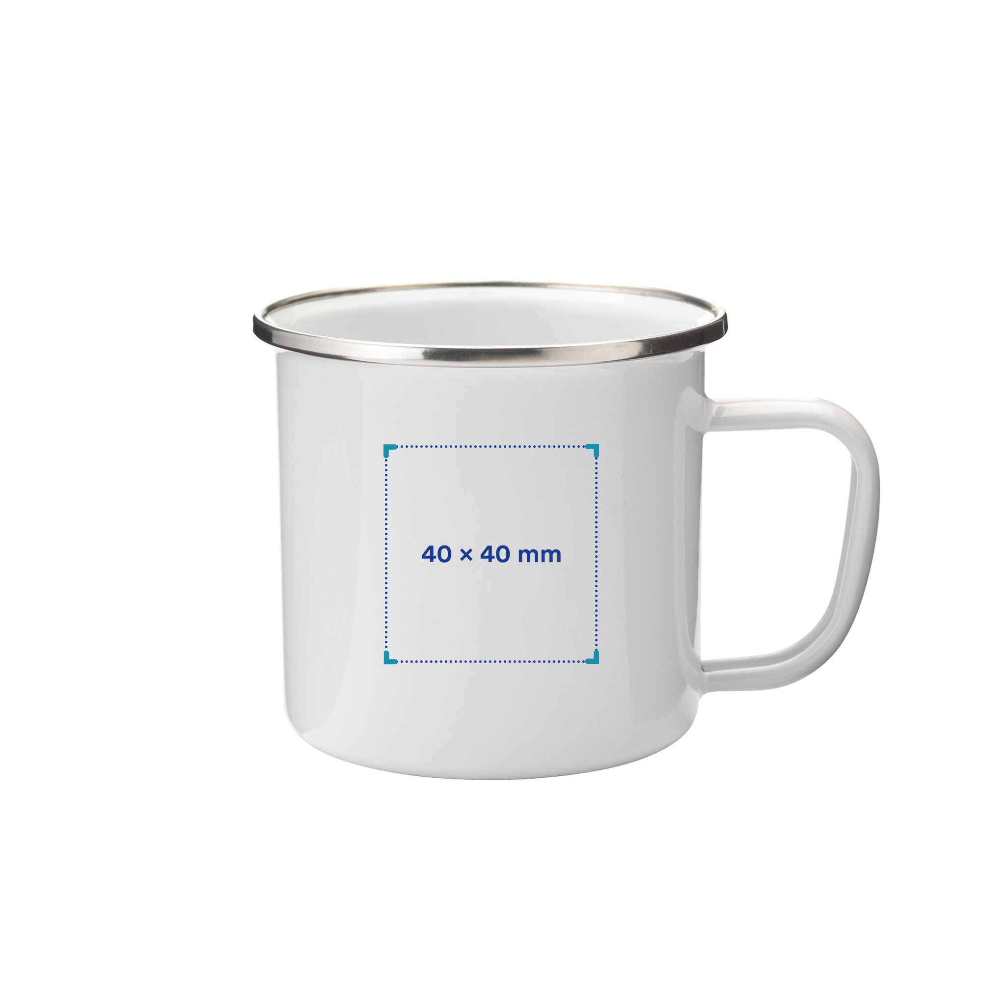 Emaille mok Sila - 350 ml | Gekleurd | Tot 4 kleuren bedrukking