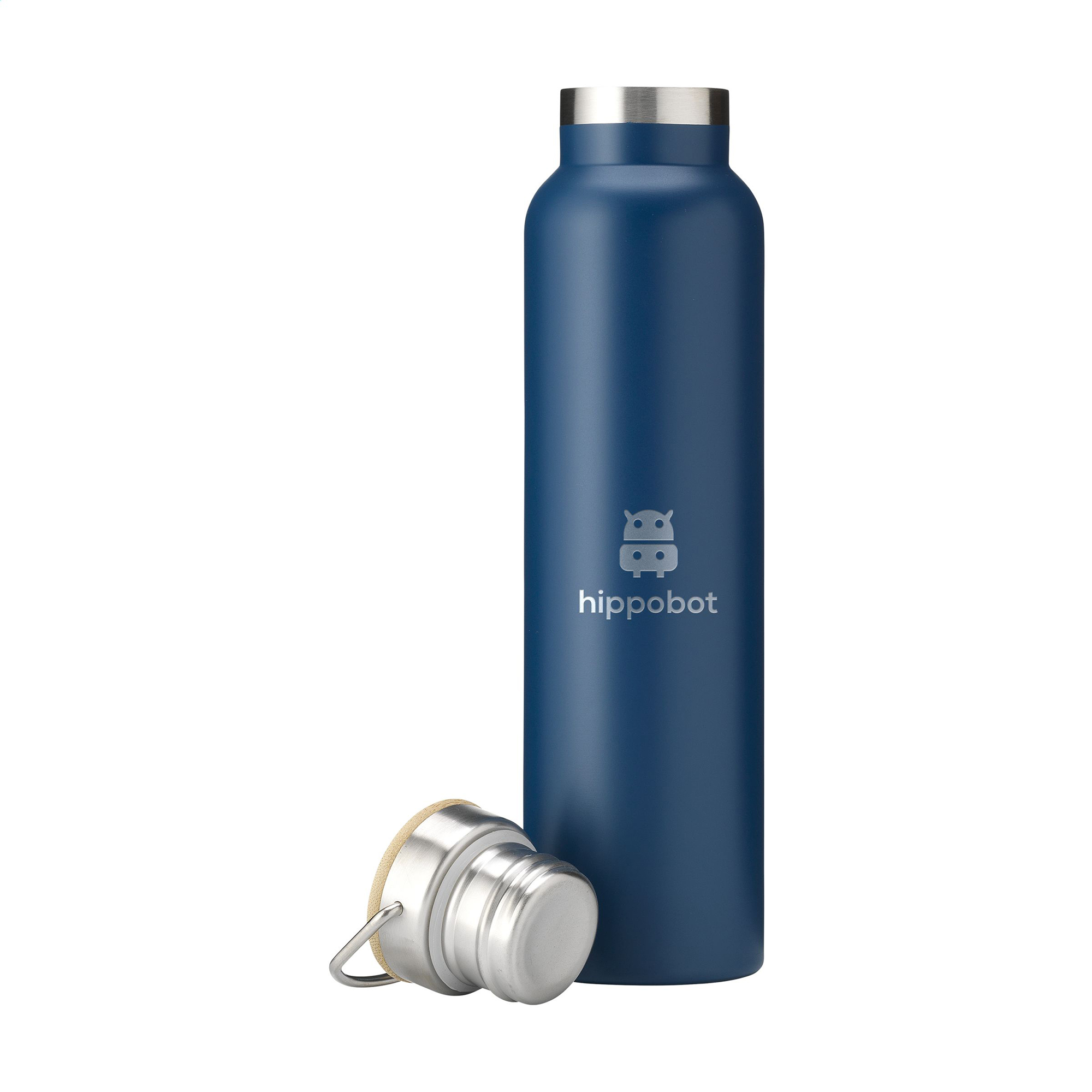 Thermosfles RVS Vintage – 750 ml | Vacuüm geïsoleerd | Schroefdop met bamboe