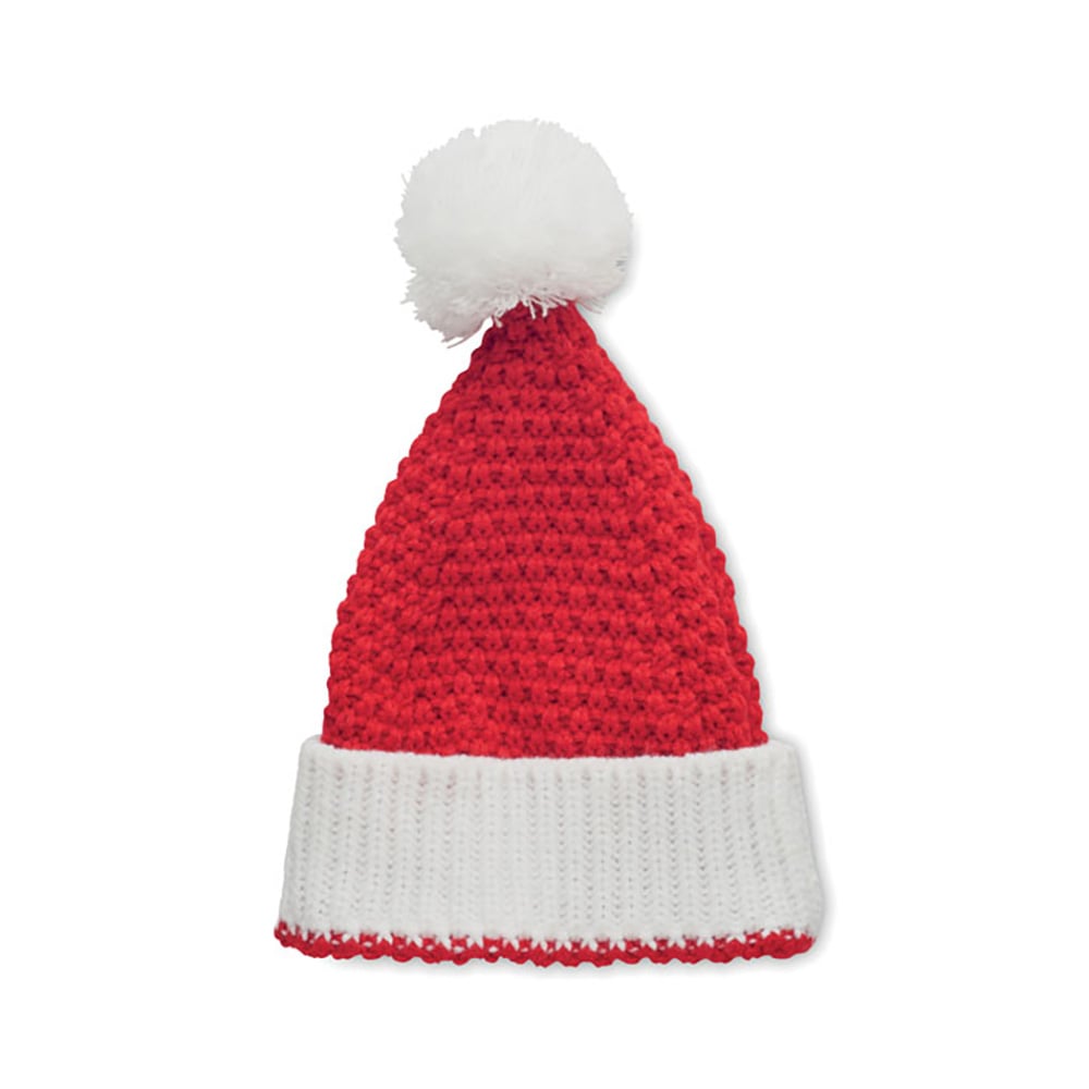 Bonnet de Noël – Acrylique tricoté | Avec pompon