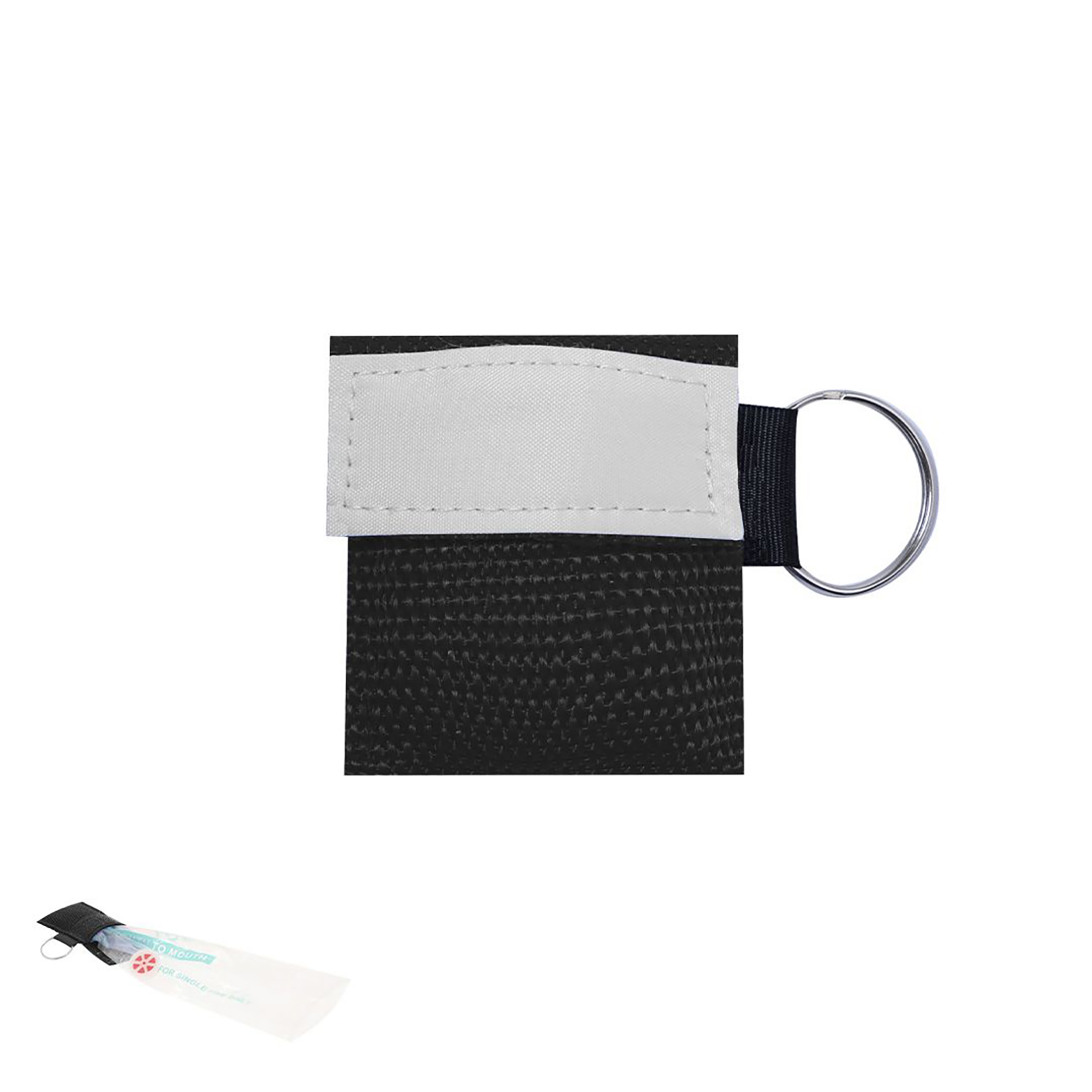 Portachiavi maschera – Plastica riciclata RCP | Con gettone carrello | Design compatto | Anello in metallo