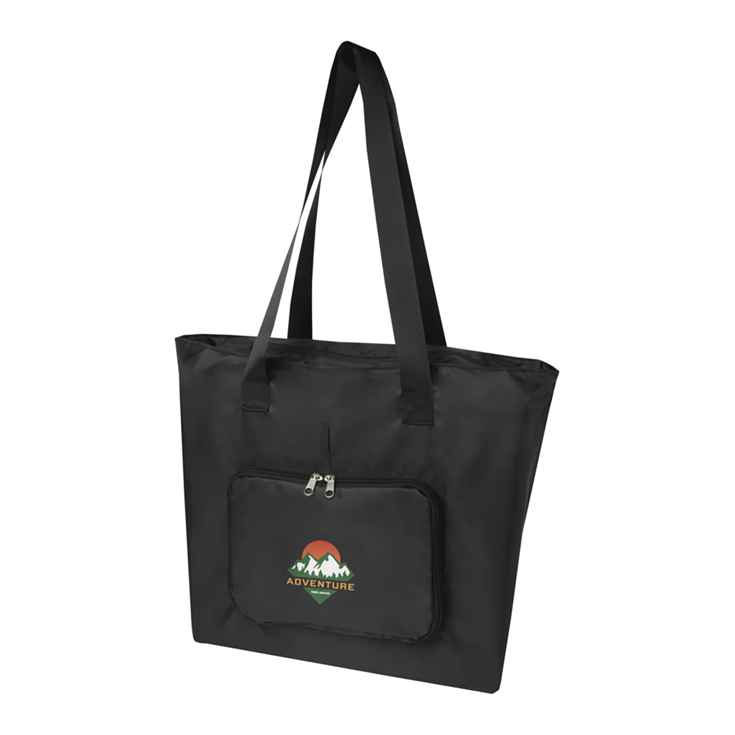 Borsa shopper pieghevole in RPET – 16 L | Certificata GRS | Senza PVC | Con cerniera | Manici lunghi