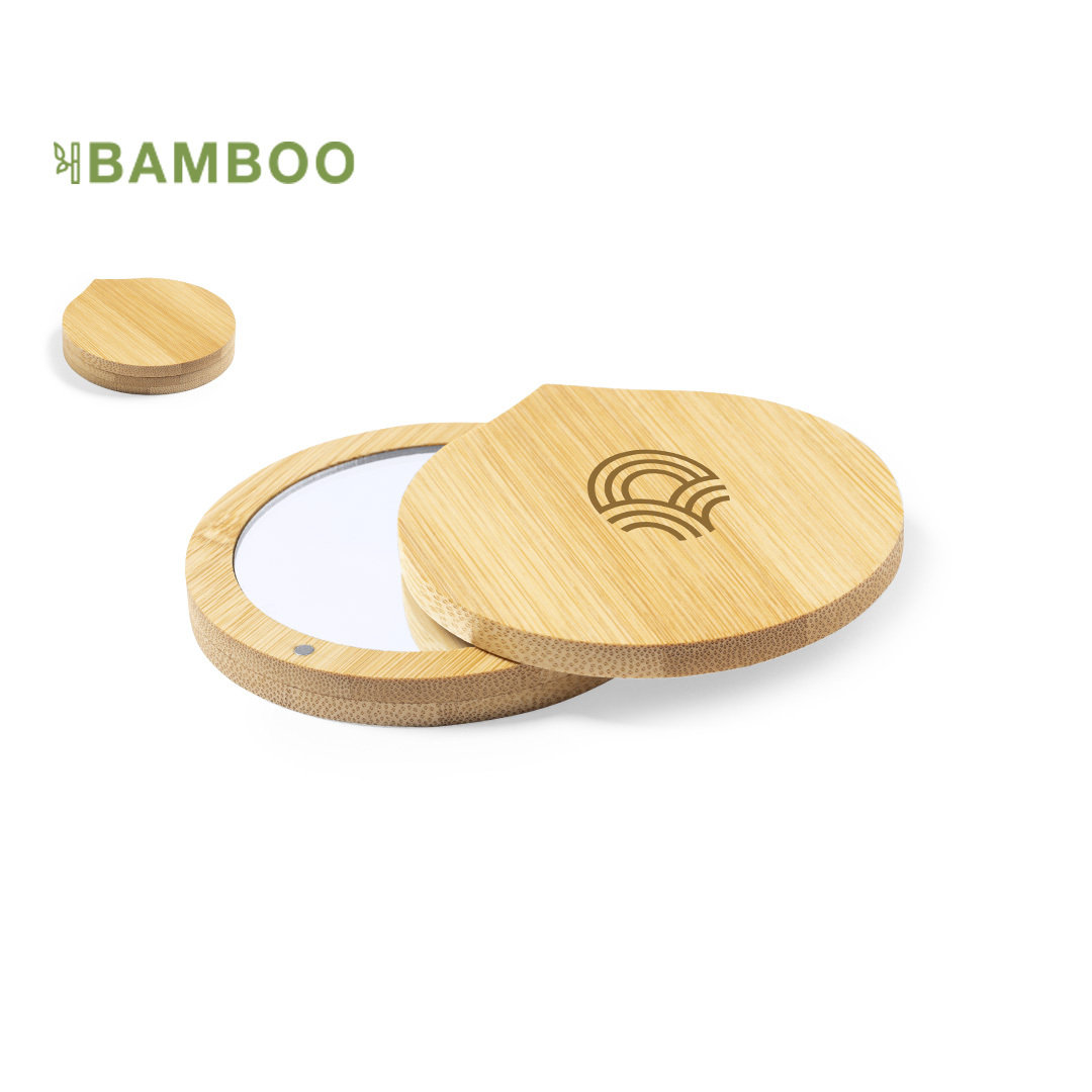 Specchio tascabile - Bambù | Chiusura magnetica | Quadricromia