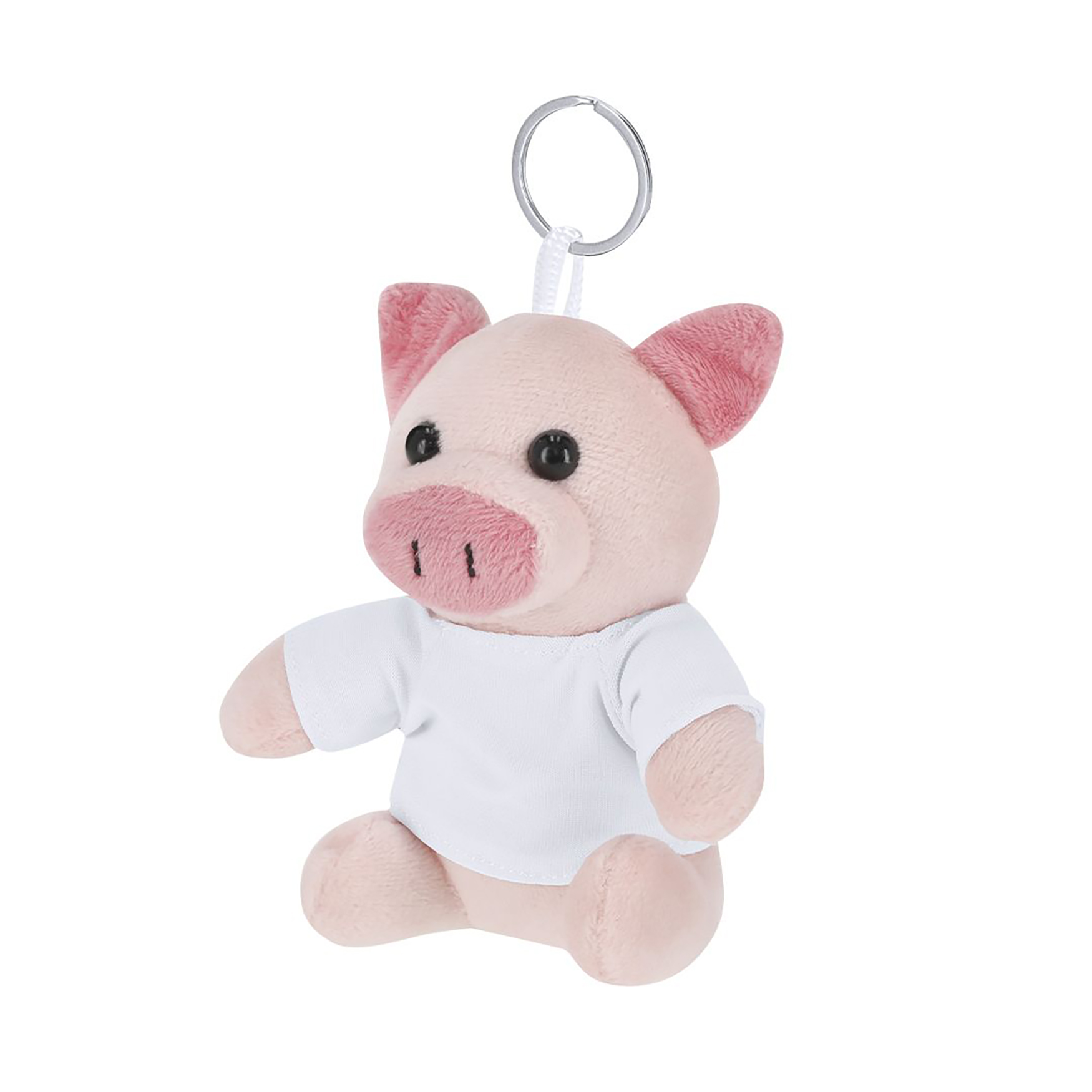 Schweinchen-Schlüsselanhänger Mila - Plüsch | T-Shirt Sublimation | Metallring