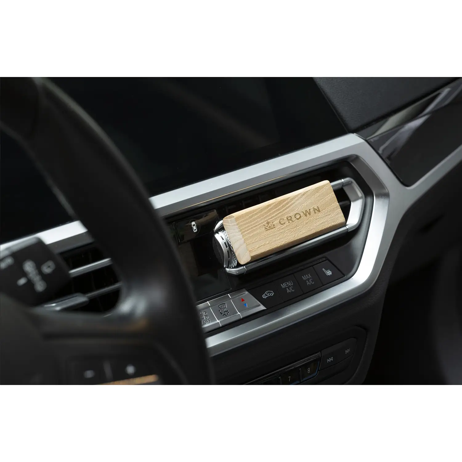 Diffuseur voiture en bois – Rechargeable | Parfum tropical | 3 recharges | Clip facile