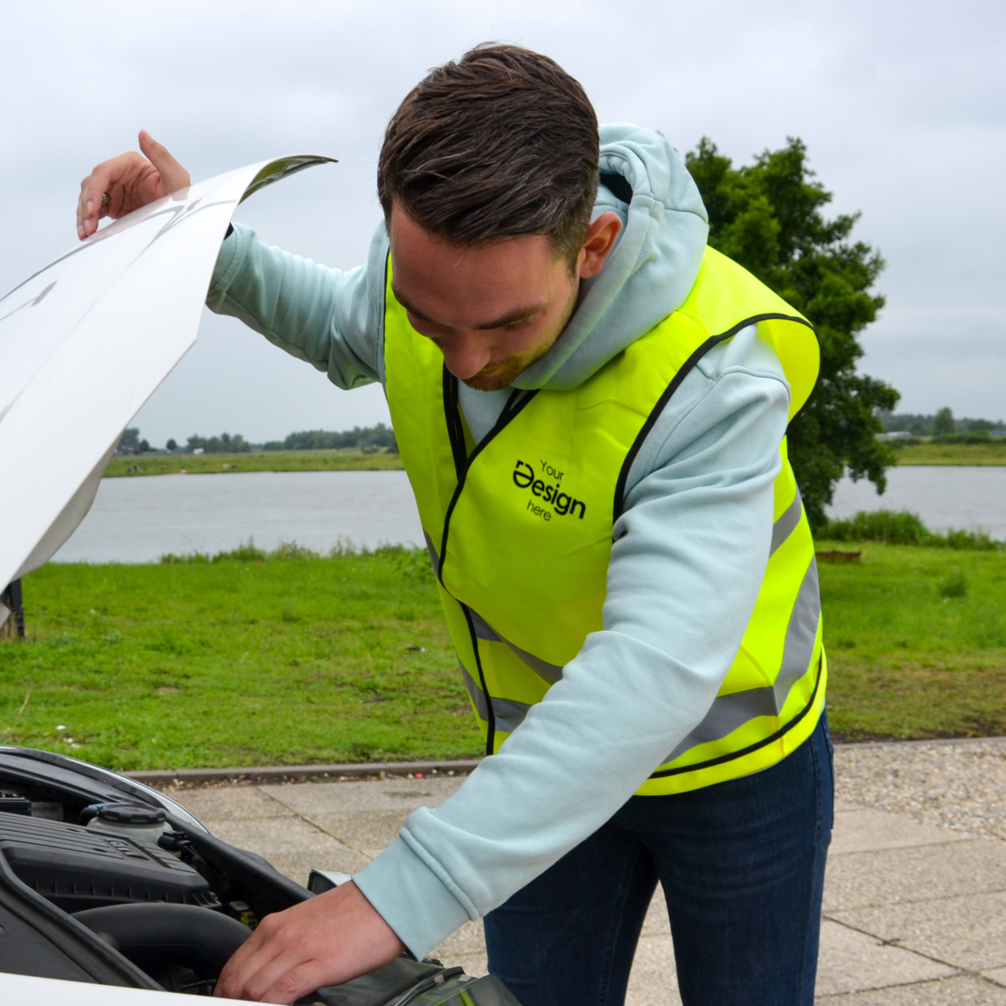 Gilet de sécurité – Taille unique | Impression transfert | EN ISO 20471 Classe 2