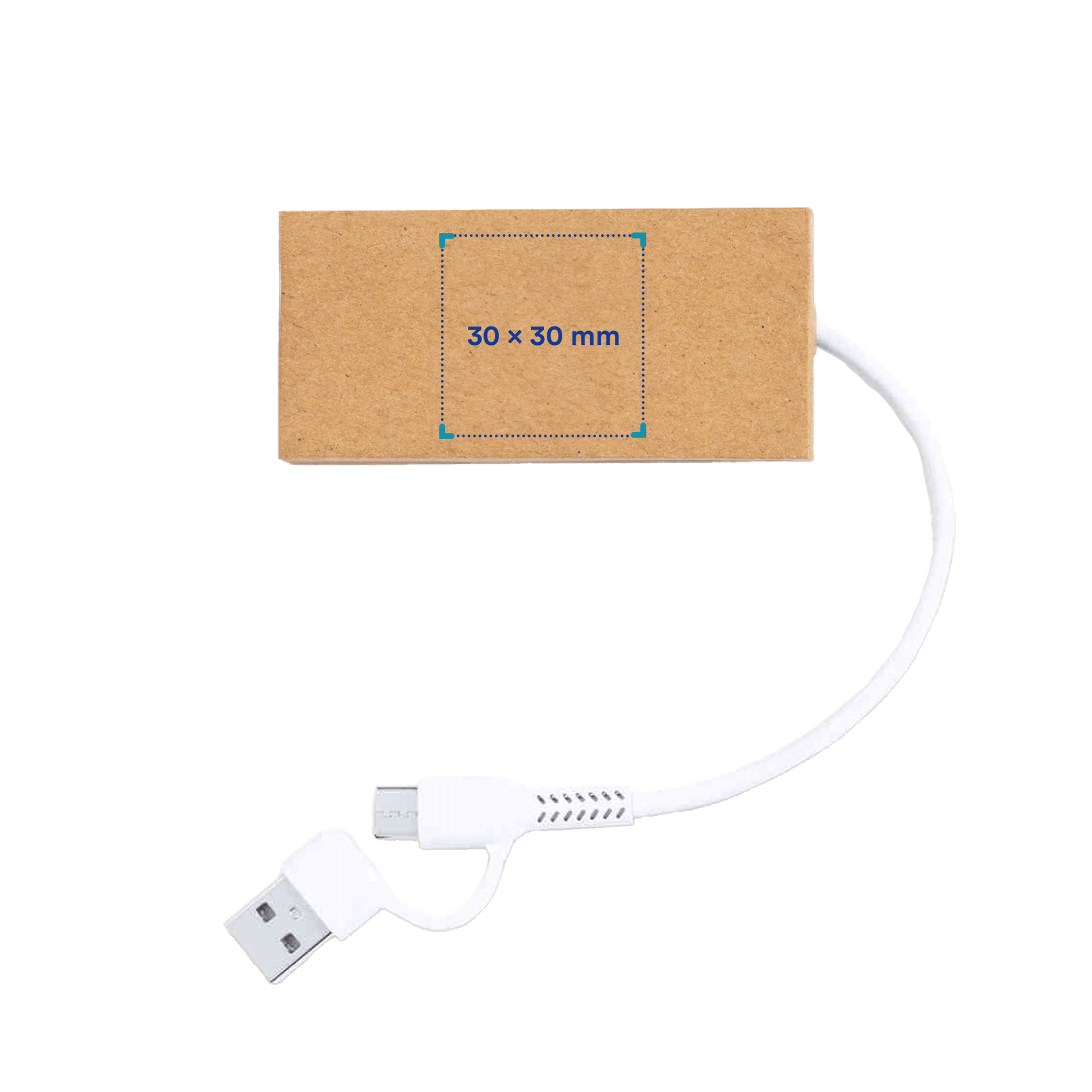 USB hub Han - Gerecycled karton | 2 USB-poorten | Full Colour