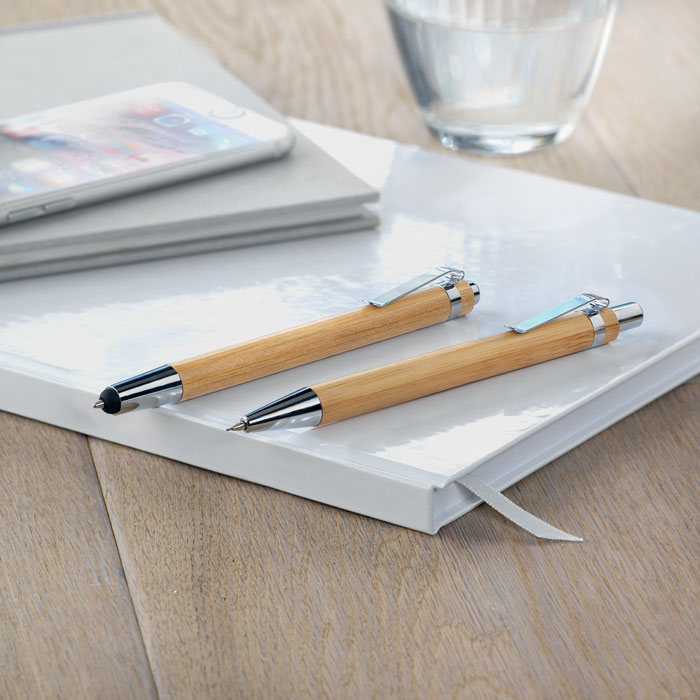 Ensemble | Stylo et crayon | Bambou | Encre noire