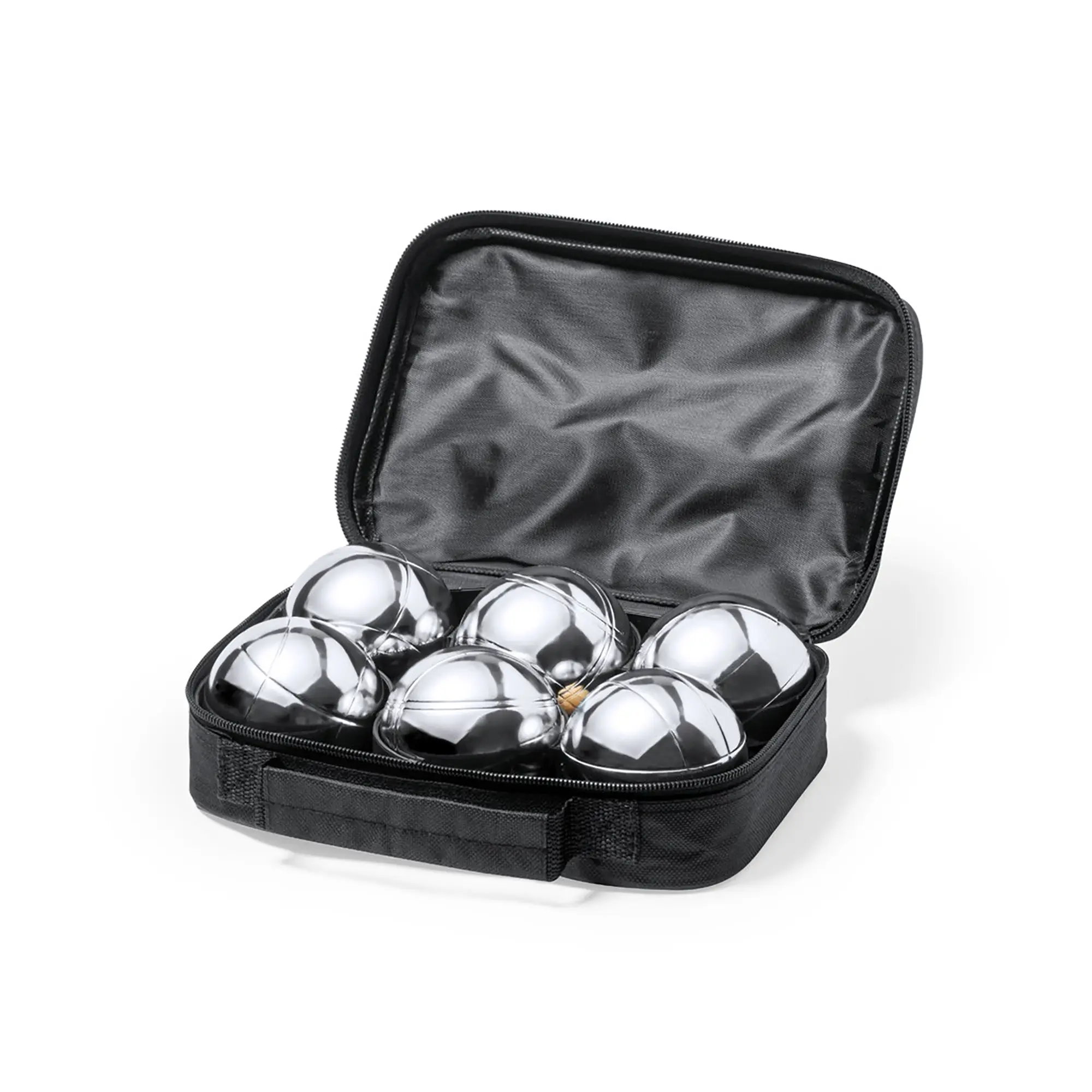 Boule-Set – 3 Metallkugeln | Holz-Kugel | Mit Tasche | Für draußen